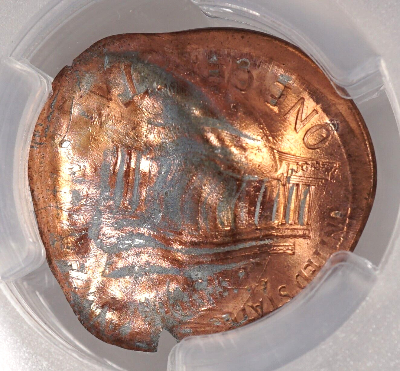 Massive Double Struck 1c Lincoln - Rare Mint Error coin PCGS MS64RD