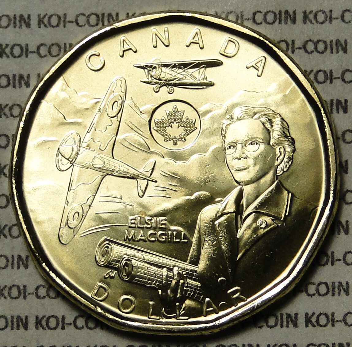 BU Canada 2023 $1 Honouring Elsie MacGill plain variety $1 dollar loonie coin