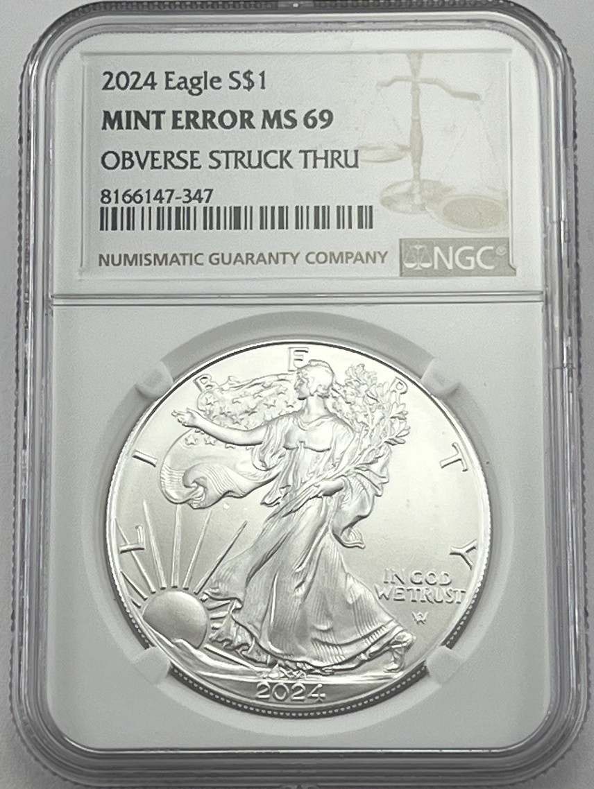 2024 $1 American Silver Eagle Mint Error Early Releases NGC MS69