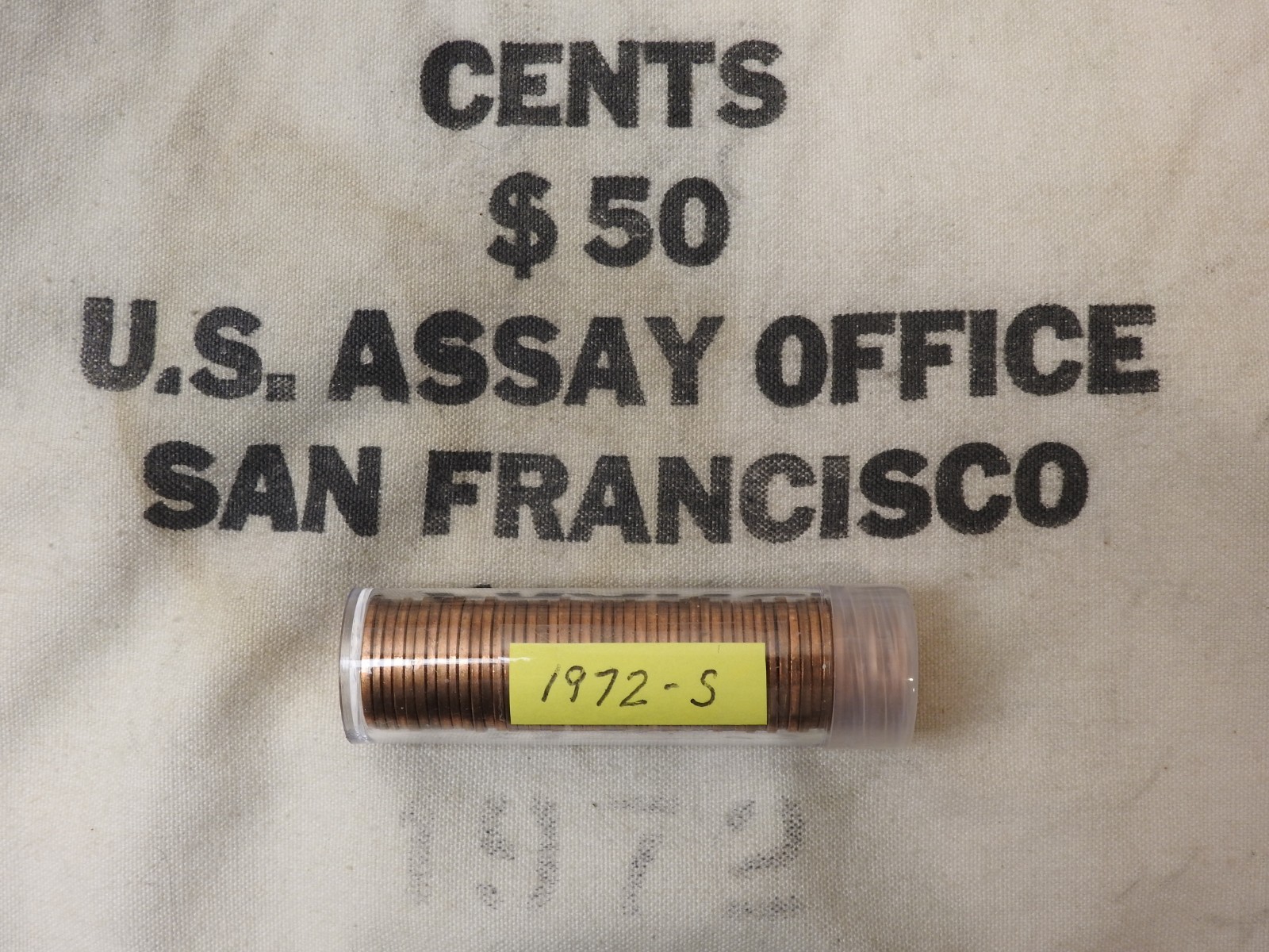 1972 S Lincoln Cent Roll UNC from mint bag