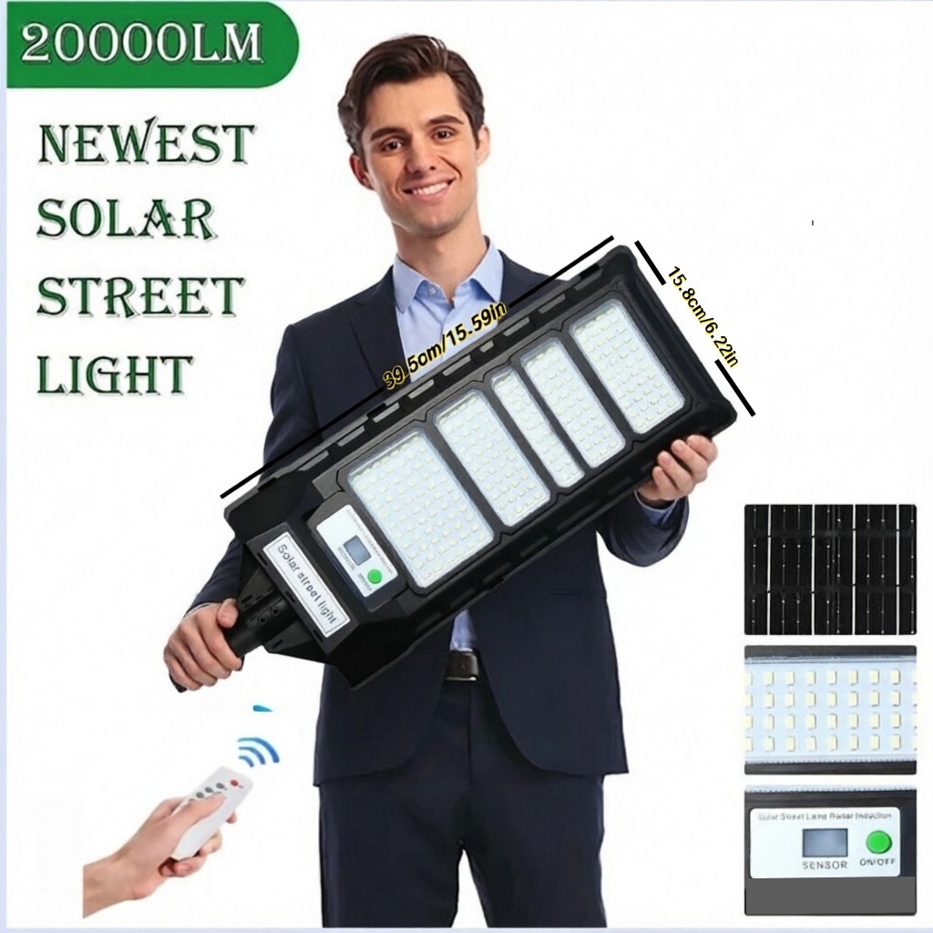 8000W Commercial Solar Street Lights Outdoor Dusk to Dawn Super Bright Road Lamp