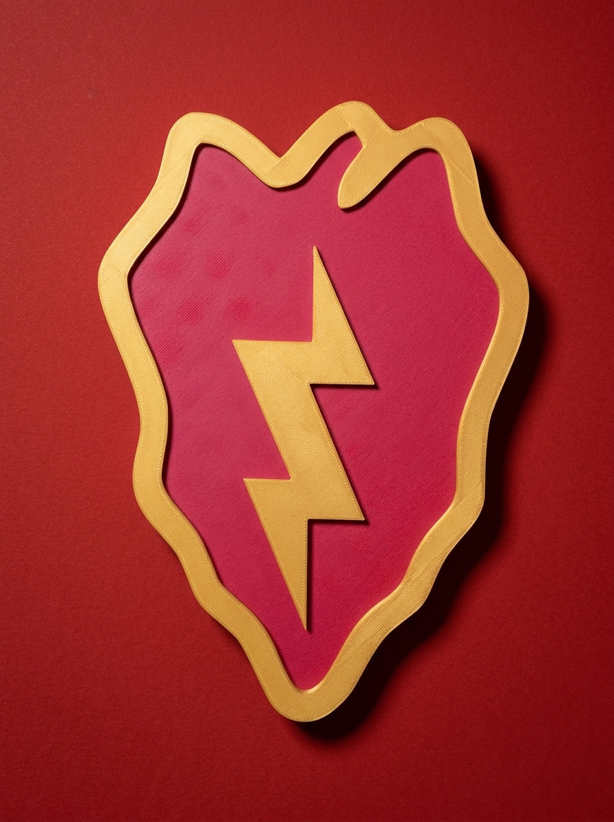 US Army 25th Infantry Division Tropic Lightning 3D Logo Wall Military Sign