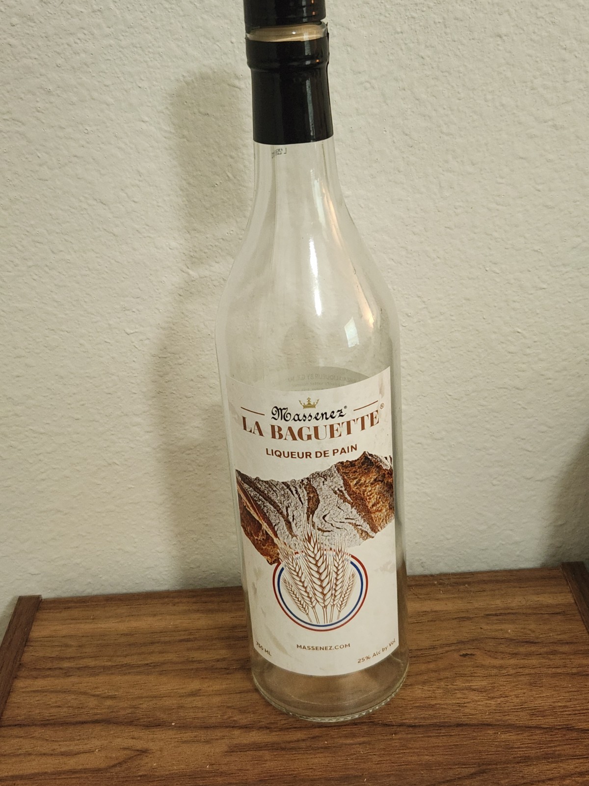 MASSENEZ LA BAGUETTE LIQUEUR DE PAIN EMPTY BOTTLE