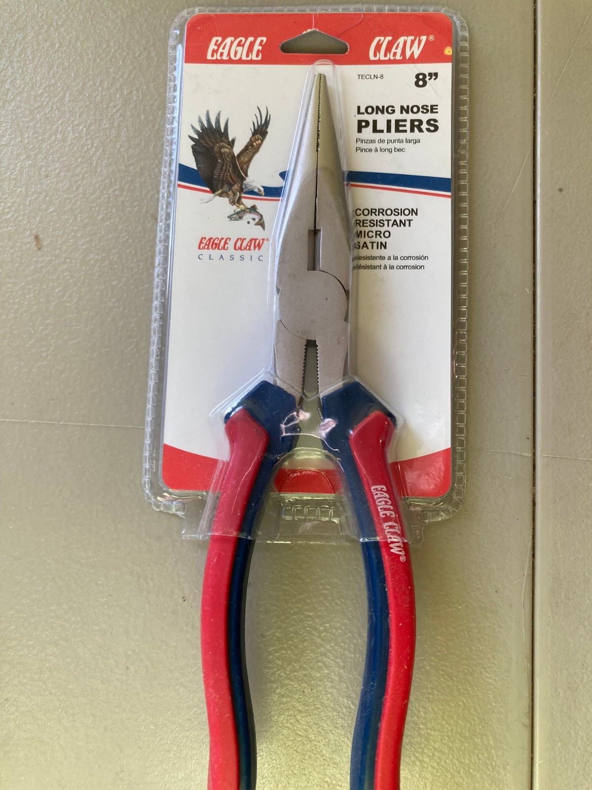 Eagle Claw Long Nose Pliers Micro Satin Corrosion resistant 8 "