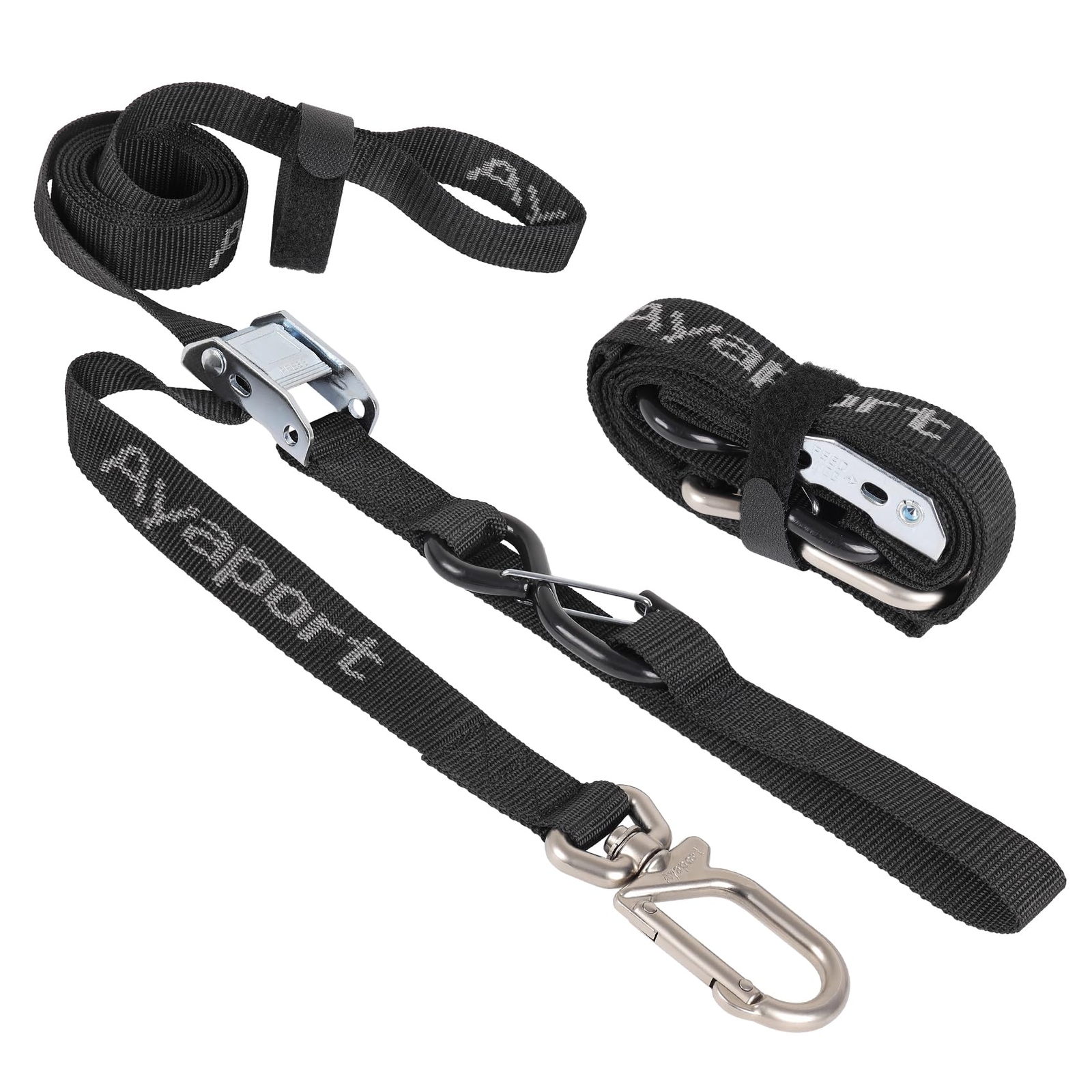 Motorcycle Tie down Straps 1.1" X 7’ (With Swivel Carabiner Hooks) Cam Buckle T