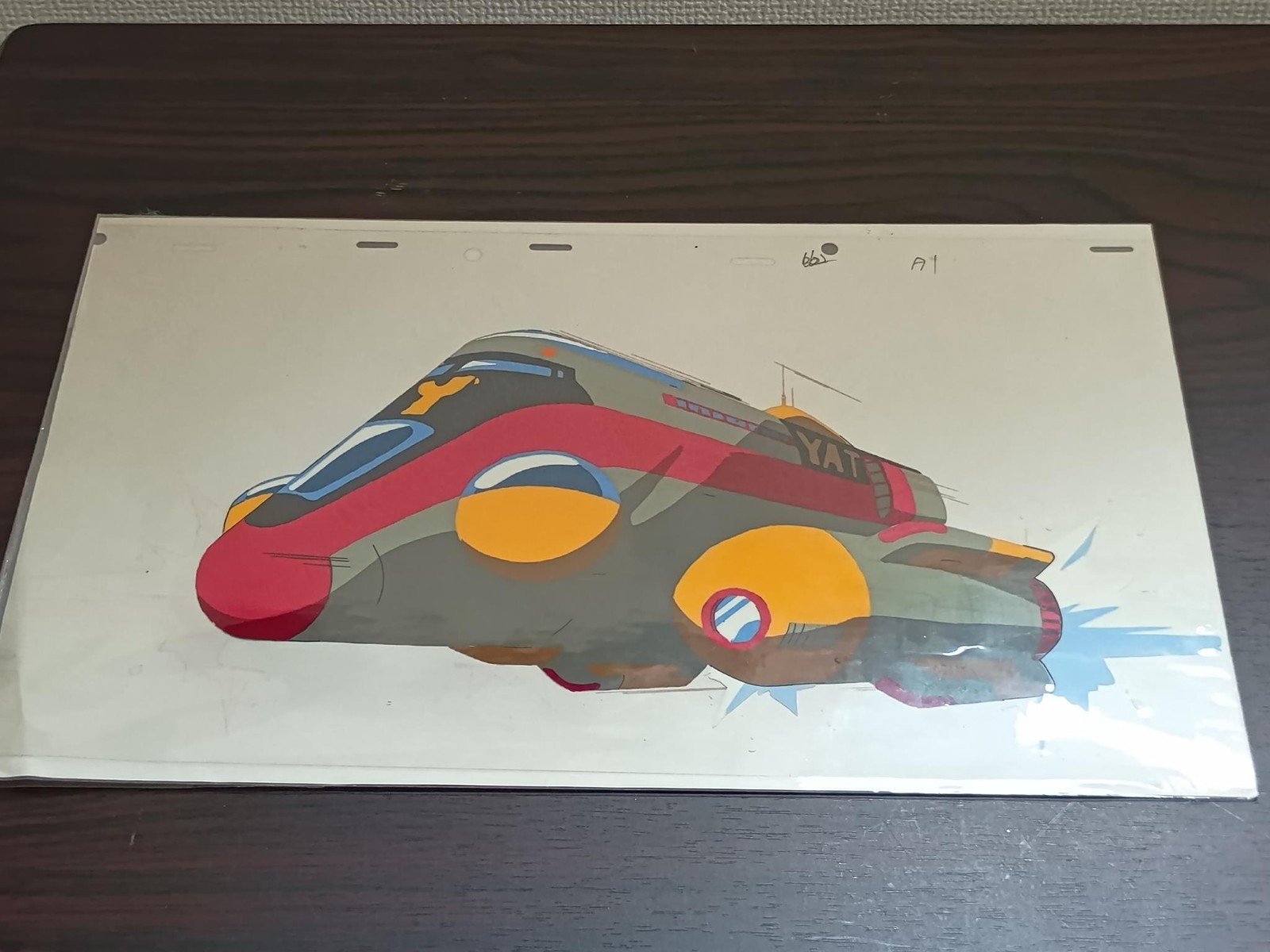 YAT Untroubled Space Tours Original Production Cel & Pan Layout - Space Cruiser