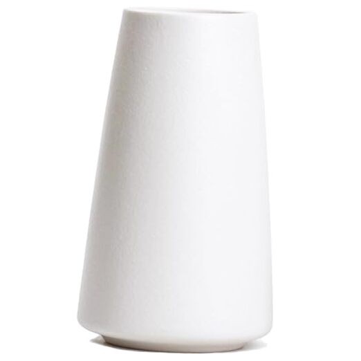 Bright White Vase - 6“ White Ceramic Flower vase, Boho Vases Small Solid White