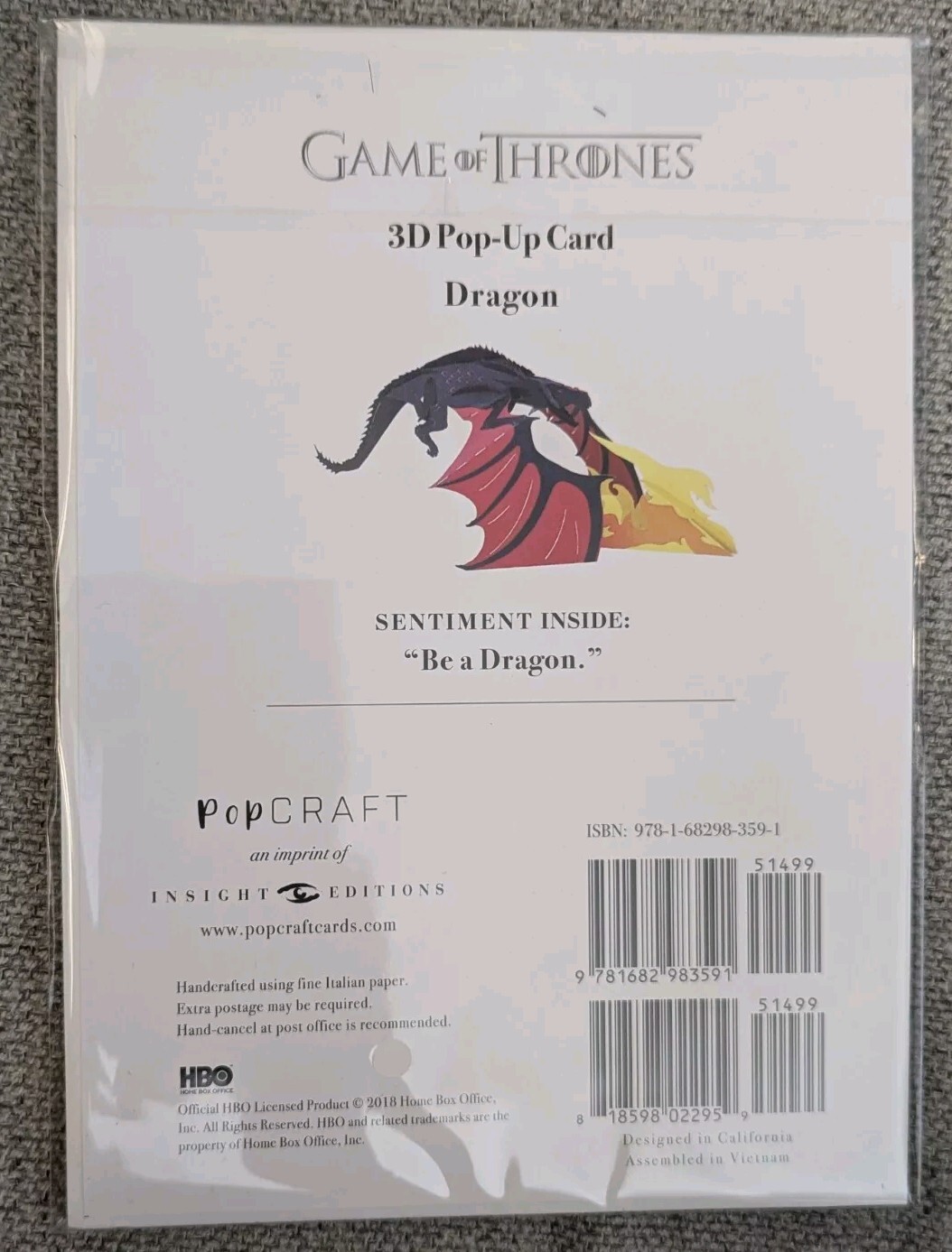 Game of Thrones: Drogon the Dragon Signature Pop-Up All Occasion Greeting Card