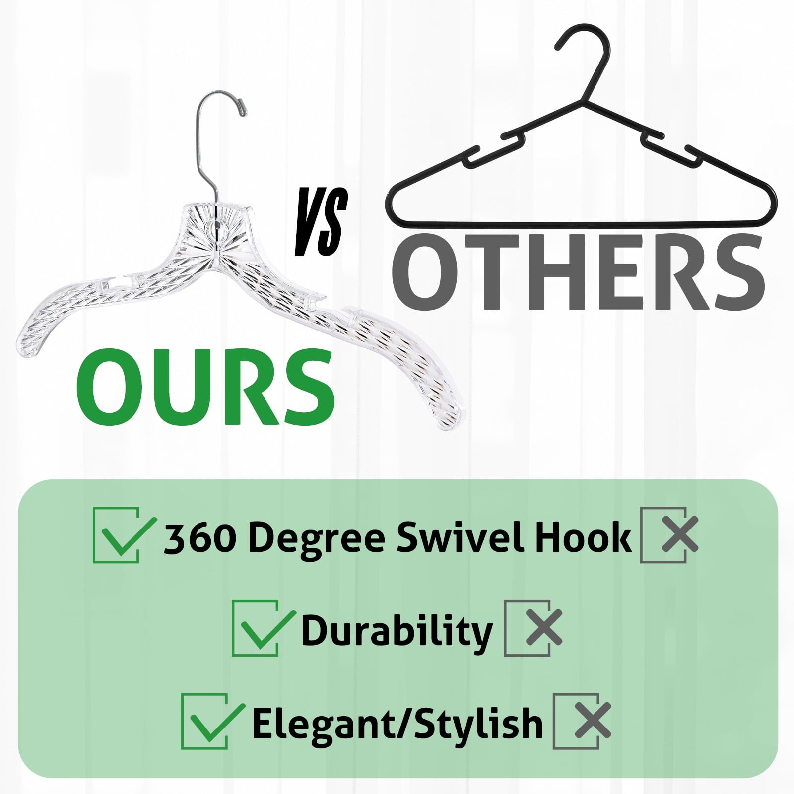 20 Pack Hangers, Plastic Hangers, Heavy Duty Clothes Hangers,Crystal Cut Hangers