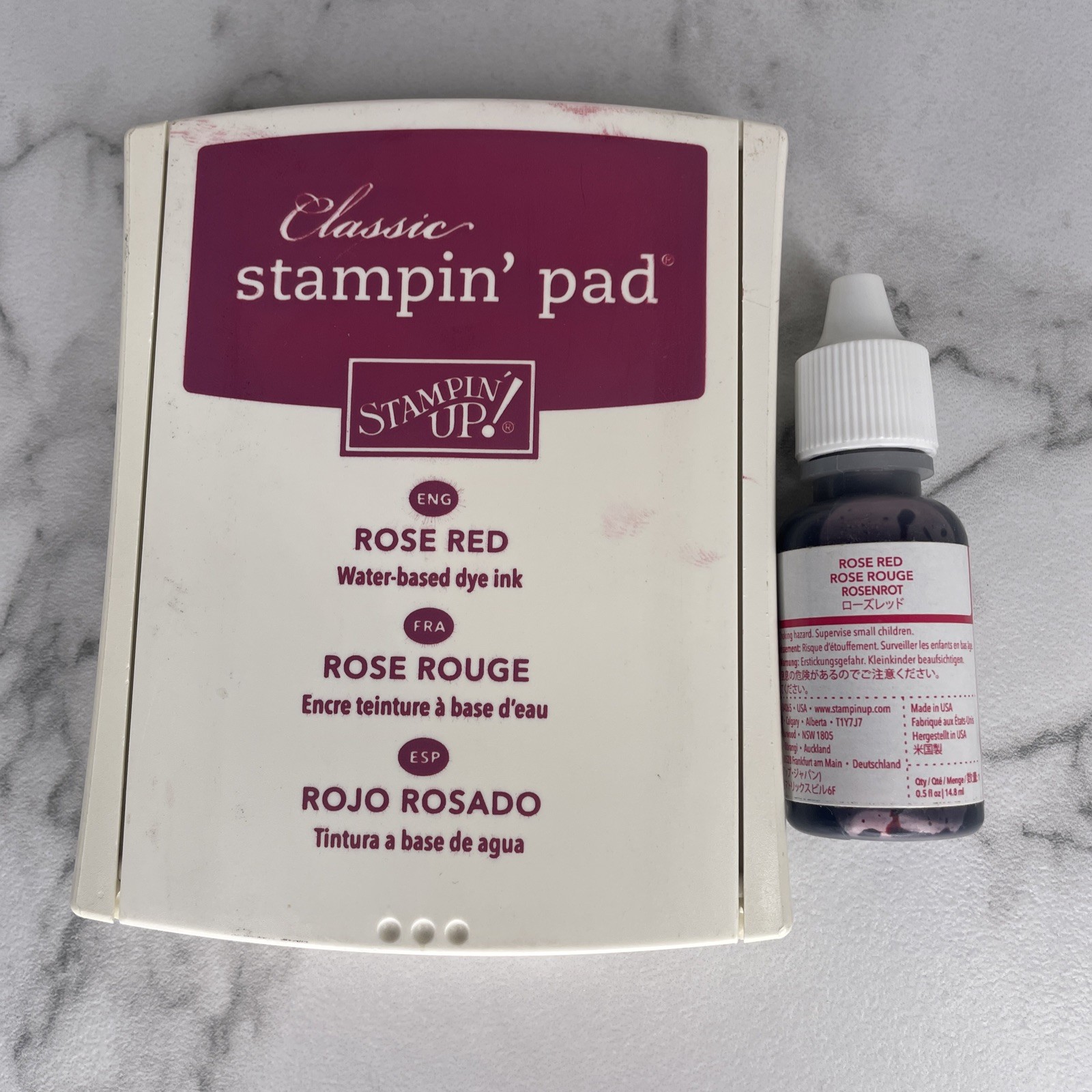 Retired Stampin' Up! Ink Pad and Reinker Rose Red B10