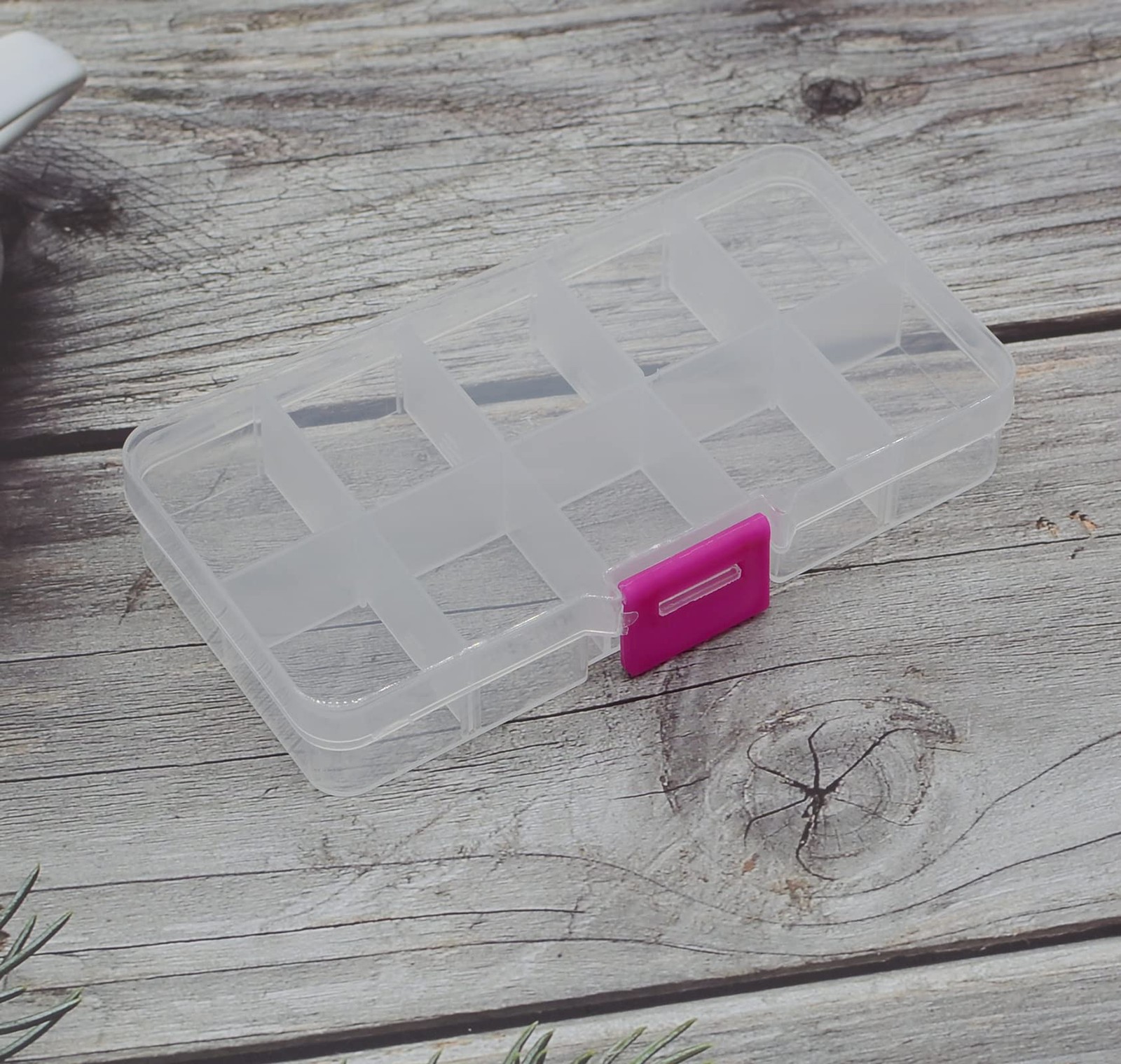 Yansanido 4 Pcs 10 Grids 5 Inch x 5 inches x 2.5 x 1 inch, Clear Pink