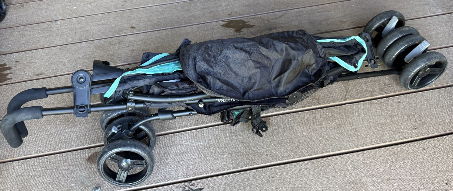 Summer Infant 3DGo Convenience Stroller, Black/Teal - Lightweight Stroller