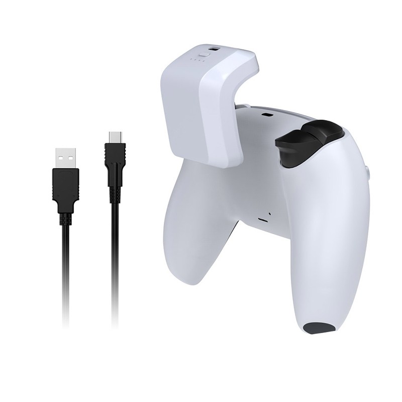 For PS5 Wireless Controller Handle External Rechargeable Battery Pack with Cable