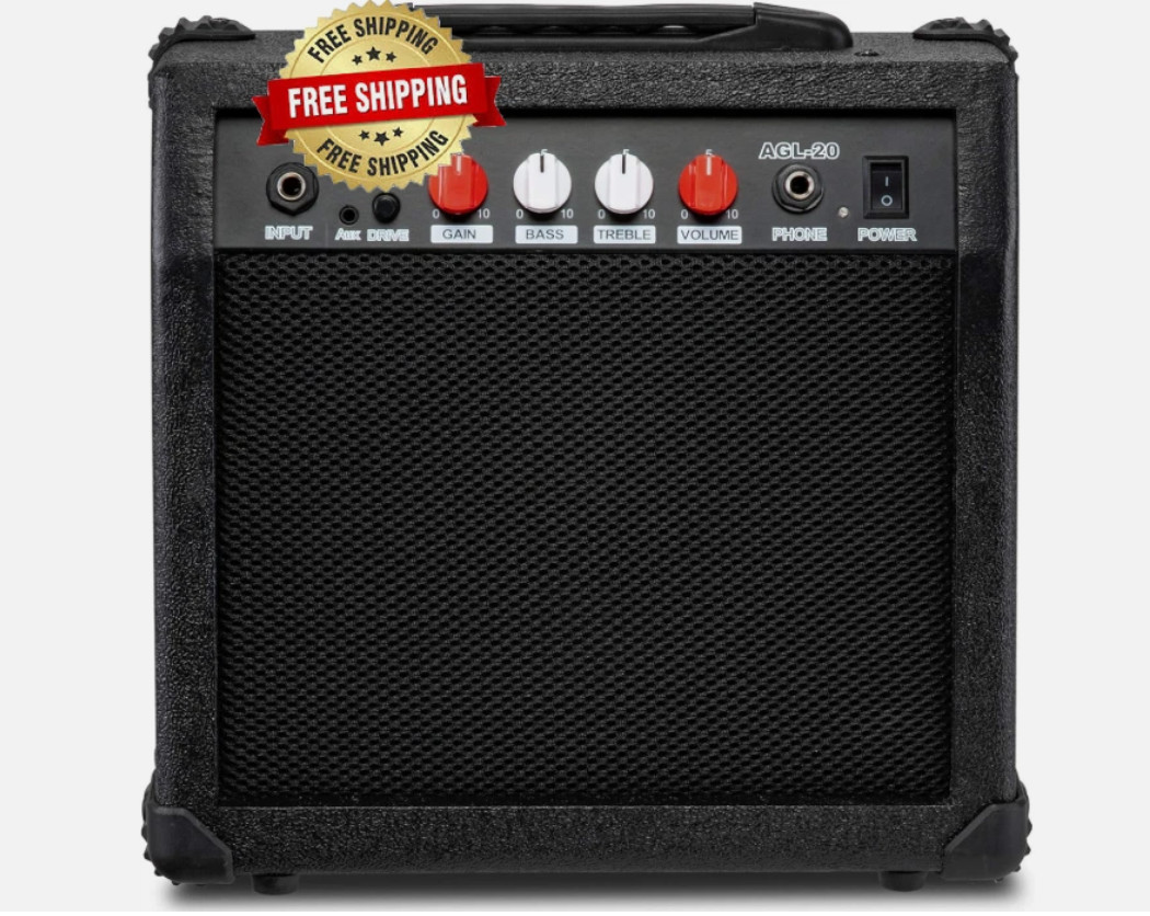 Amplificador de guitarra eléctrica 20W con altavoz, entrada Aux y jack auricular