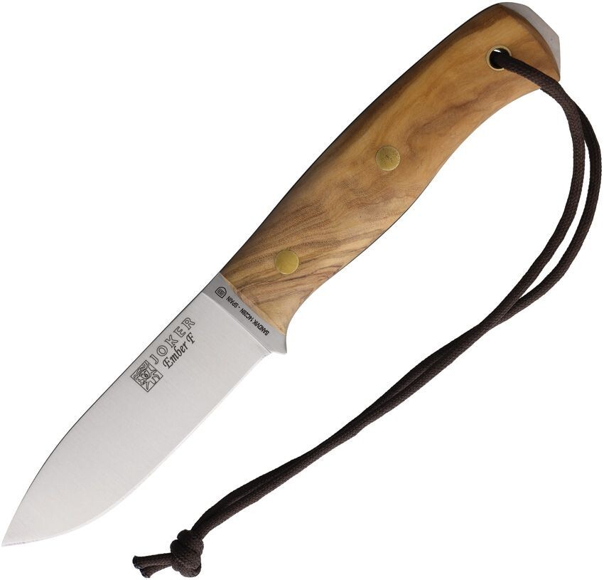 Joker Ember F Fixed Knife 9.38" 14C28N Sandvik Steel Full Tang Blade Wood Handle