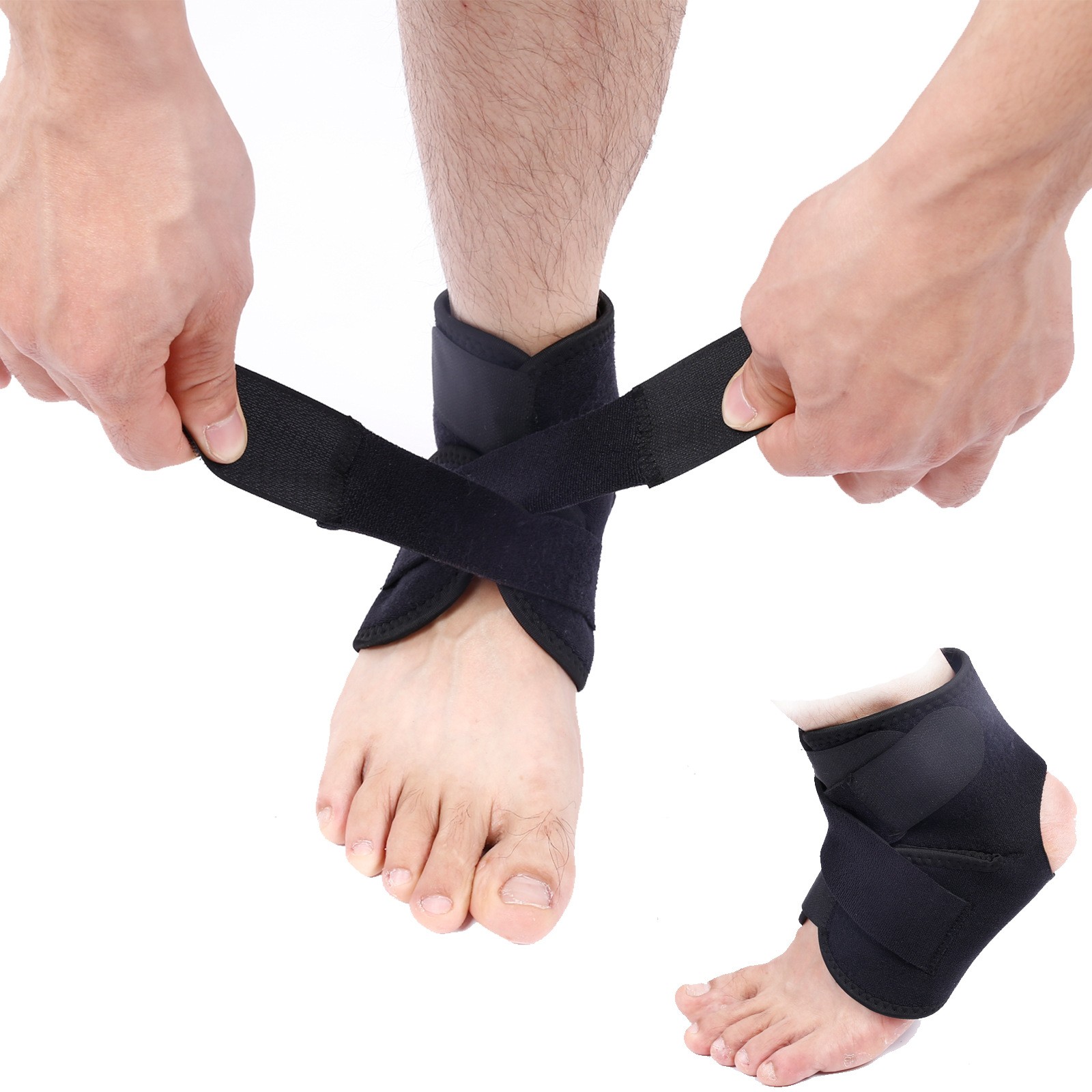 2× Adjustable Strap Sports Ankle Brace Breathable Compression Wrap Ankle Support
