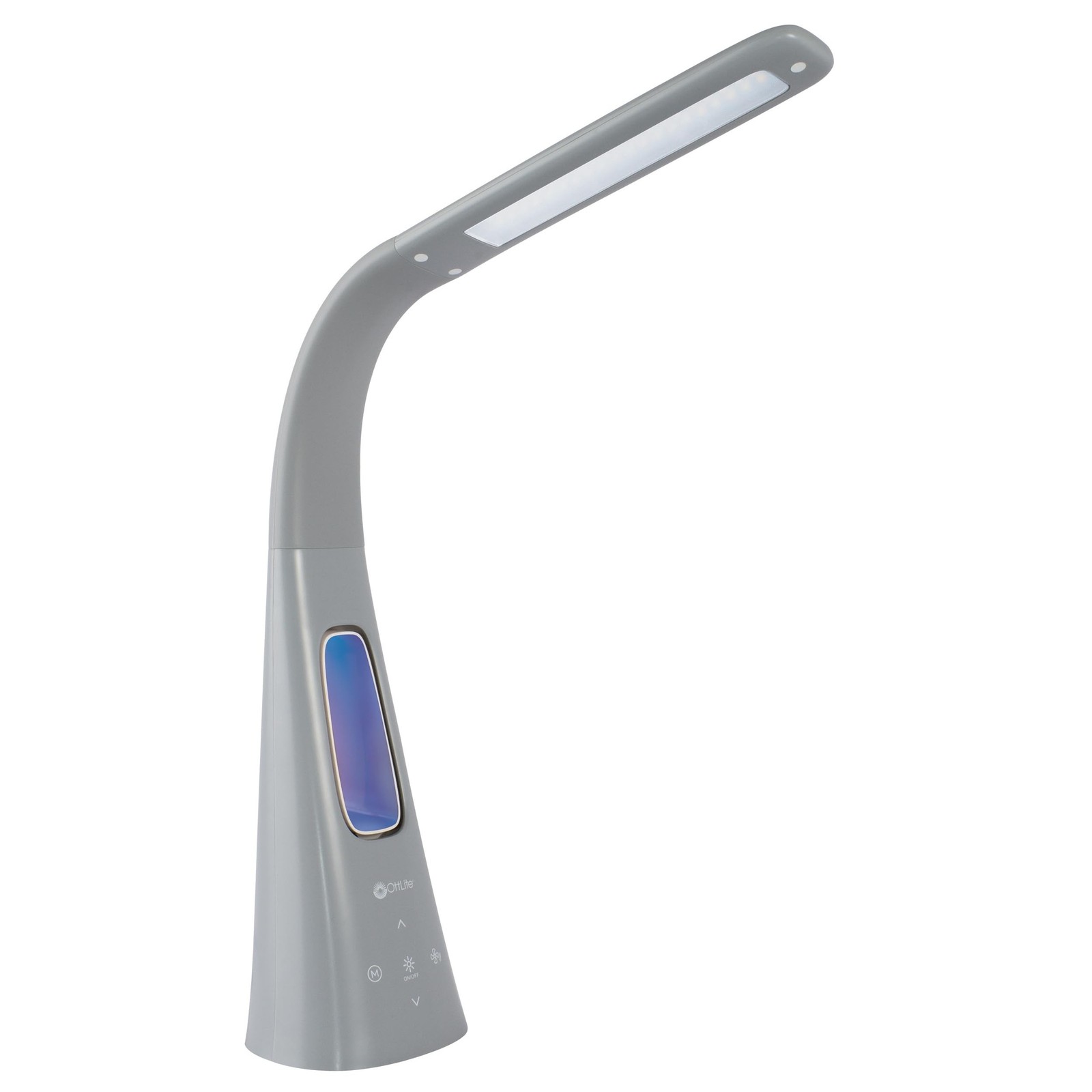OttLite Cool Breeze LED Lamp with Fan (Gray) - 3-Speed Bladeless Fan & 5 Brig...