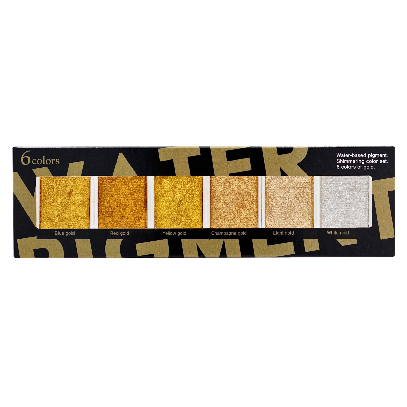 Golden Artistry: 6 Metallic Watercolor Paints 1 Count (Pack of 1), Gold