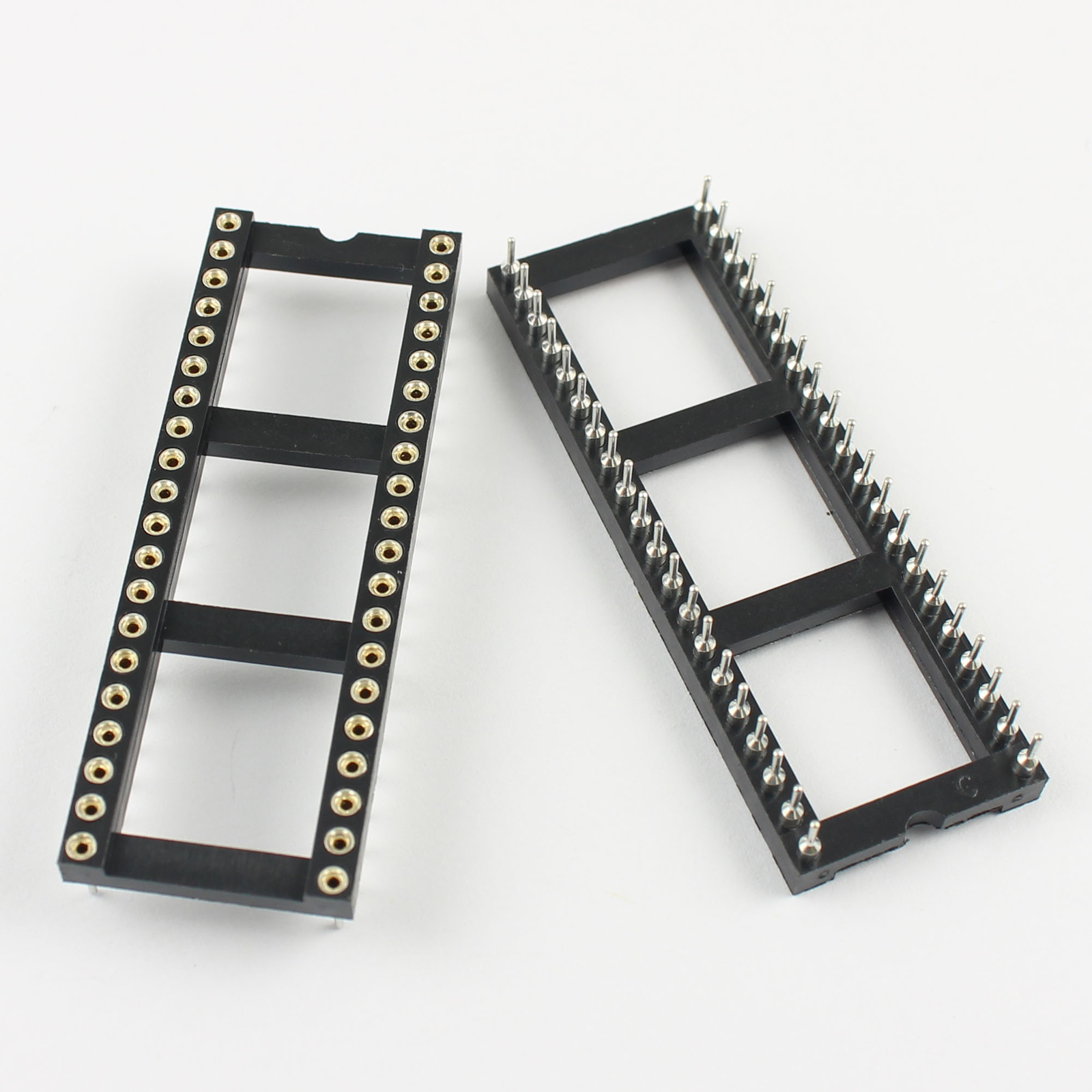 50Pcs 2.54mm Pitch 40 Pin DIP Round Pin Solder Type IC Socket Adaptor Wide