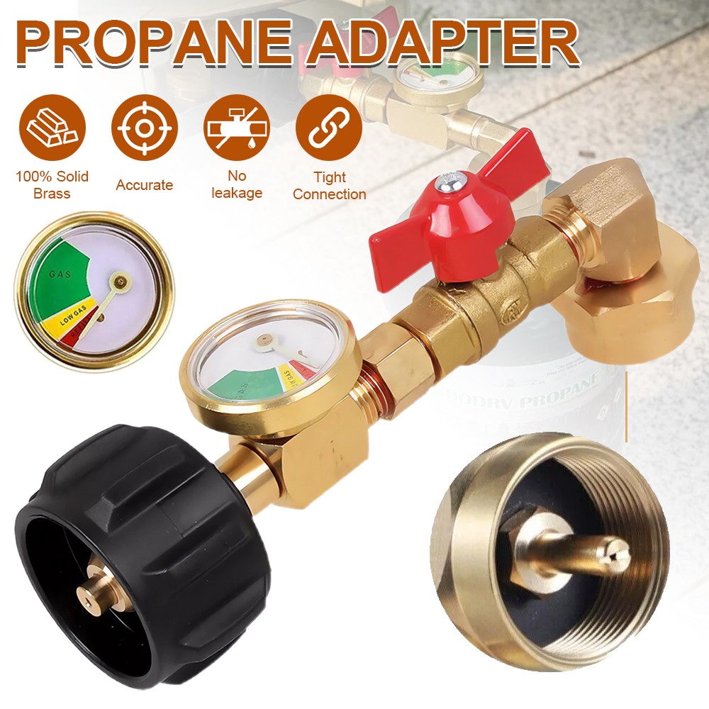 1Lb To 20Lb Tank Propane Refill Adapter With Gauge And ON-Off Control Valve Z0D
