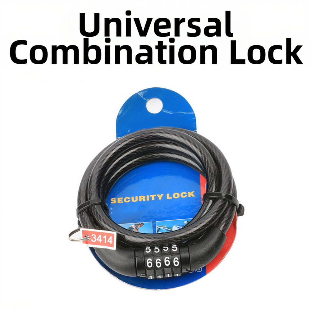 Password Settable Steel Wire Bicycle Lock Lightweight 90g Portable Design