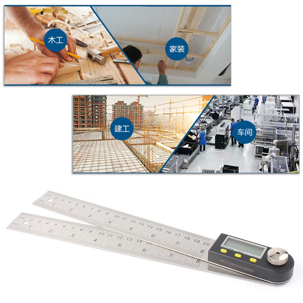 14" Electronic Digital Protractor Goniometer Angle Finder Miter Gauge Ruler