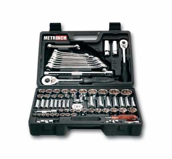 METRINCH MET-0076 Combination set 1/2" 3/8" 1/4" 76pcs Ratchet Box Wrench Socket