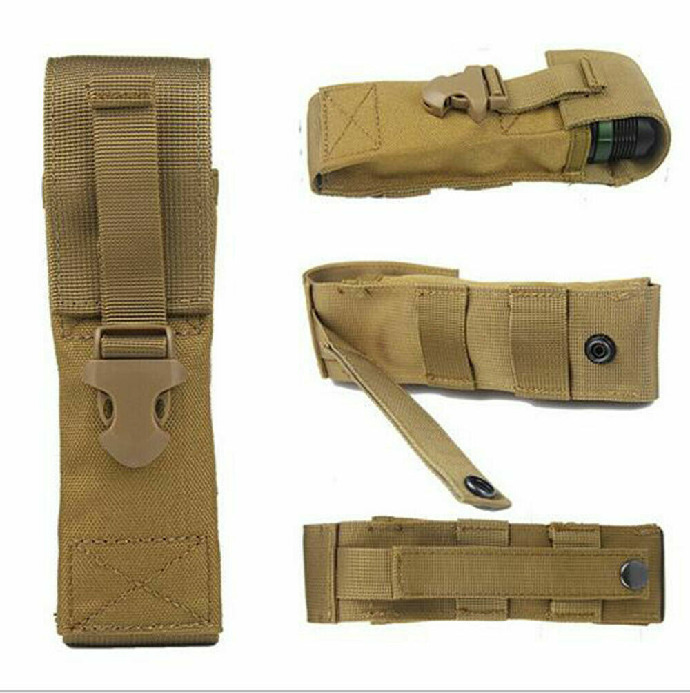 Tactical Molle Flashlight Torch Pouch Holder Waist Pack Knife Holster Belt Bag