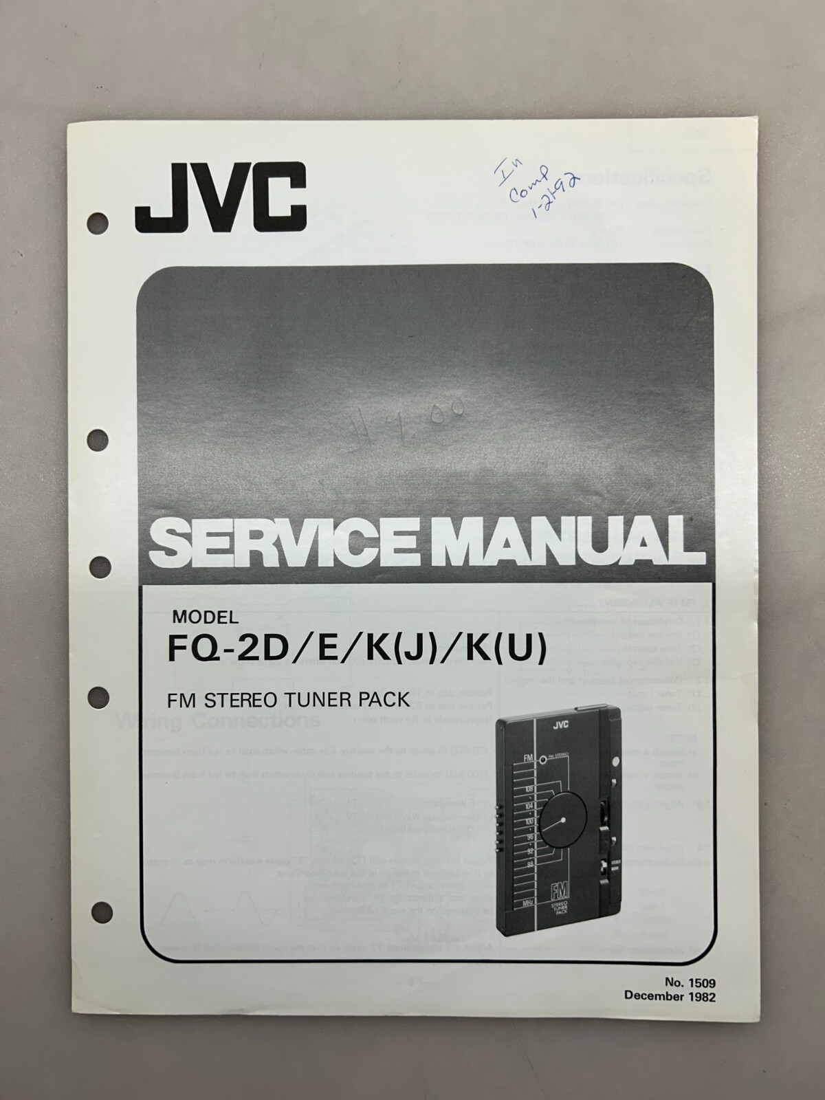 JVC FQ-2 Original Service Manual Free Shipping