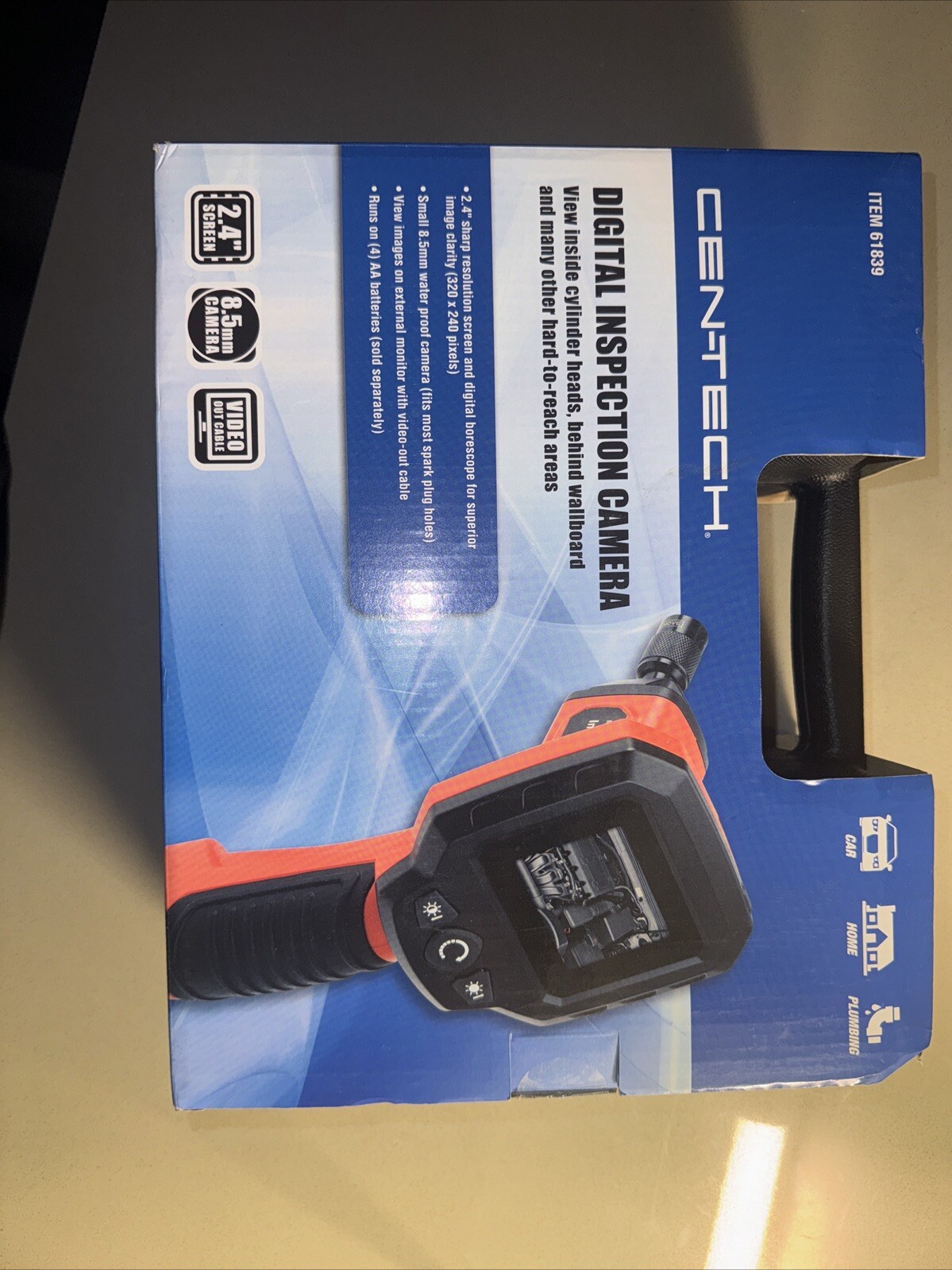 Cen-Tech 61839 High Resolution Digital Video Inspection Camera 2.4" NEW