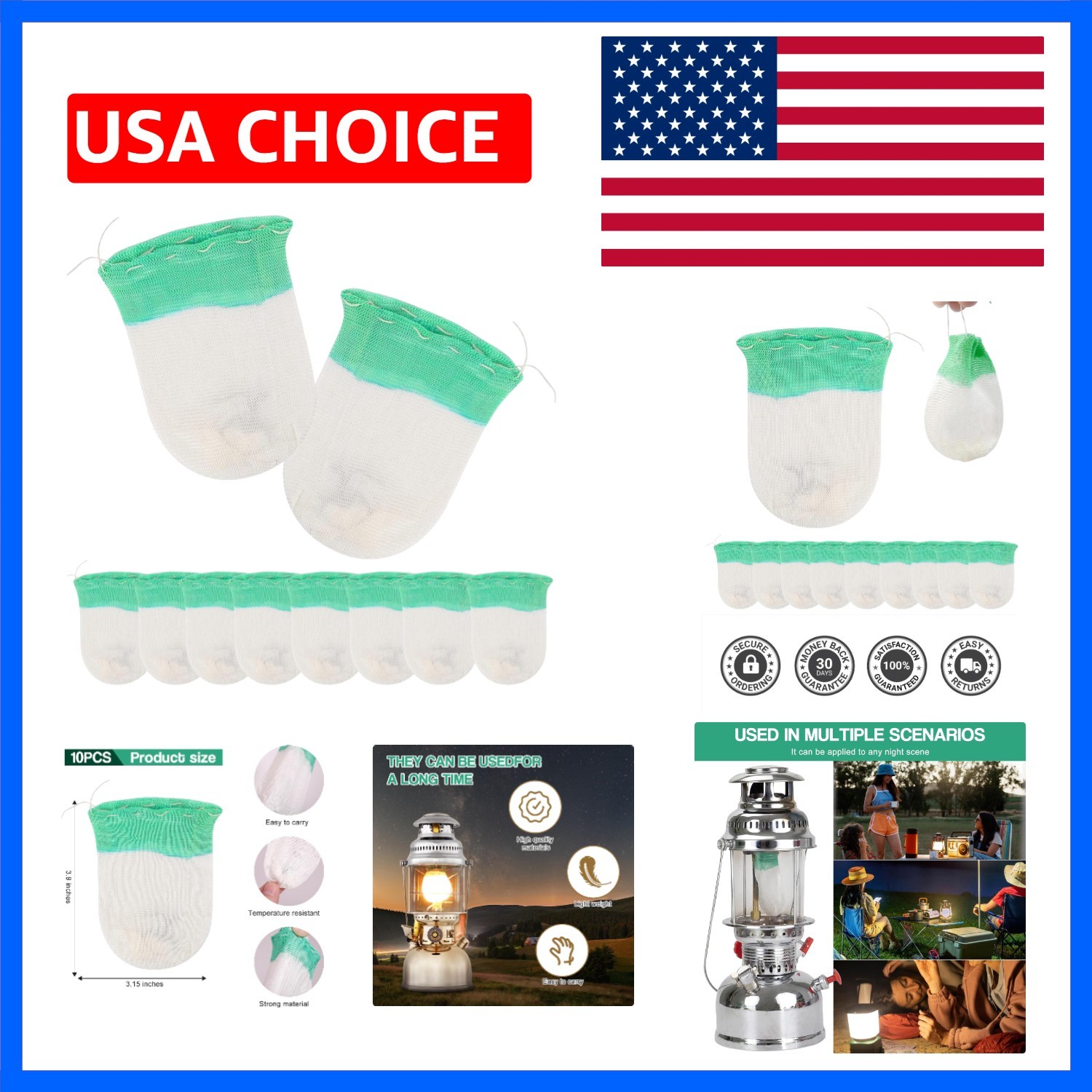 10Pcs Lantern Mantles Propane Lantern Mantles, Soft Light Propane Lampshades ...