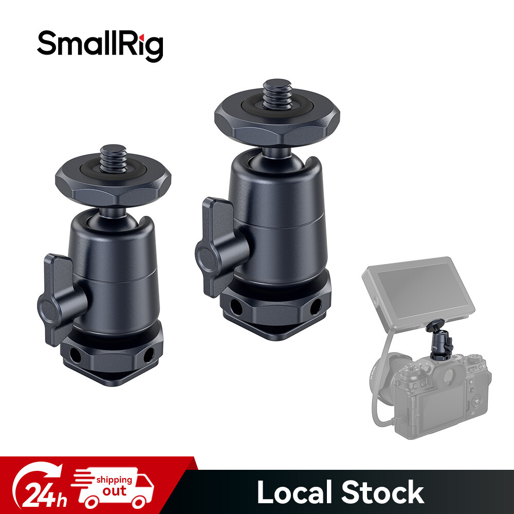 SmallRig Mini 360° Panning Ball Head with Removable Cold Shoe Mount（2 Pack -2948