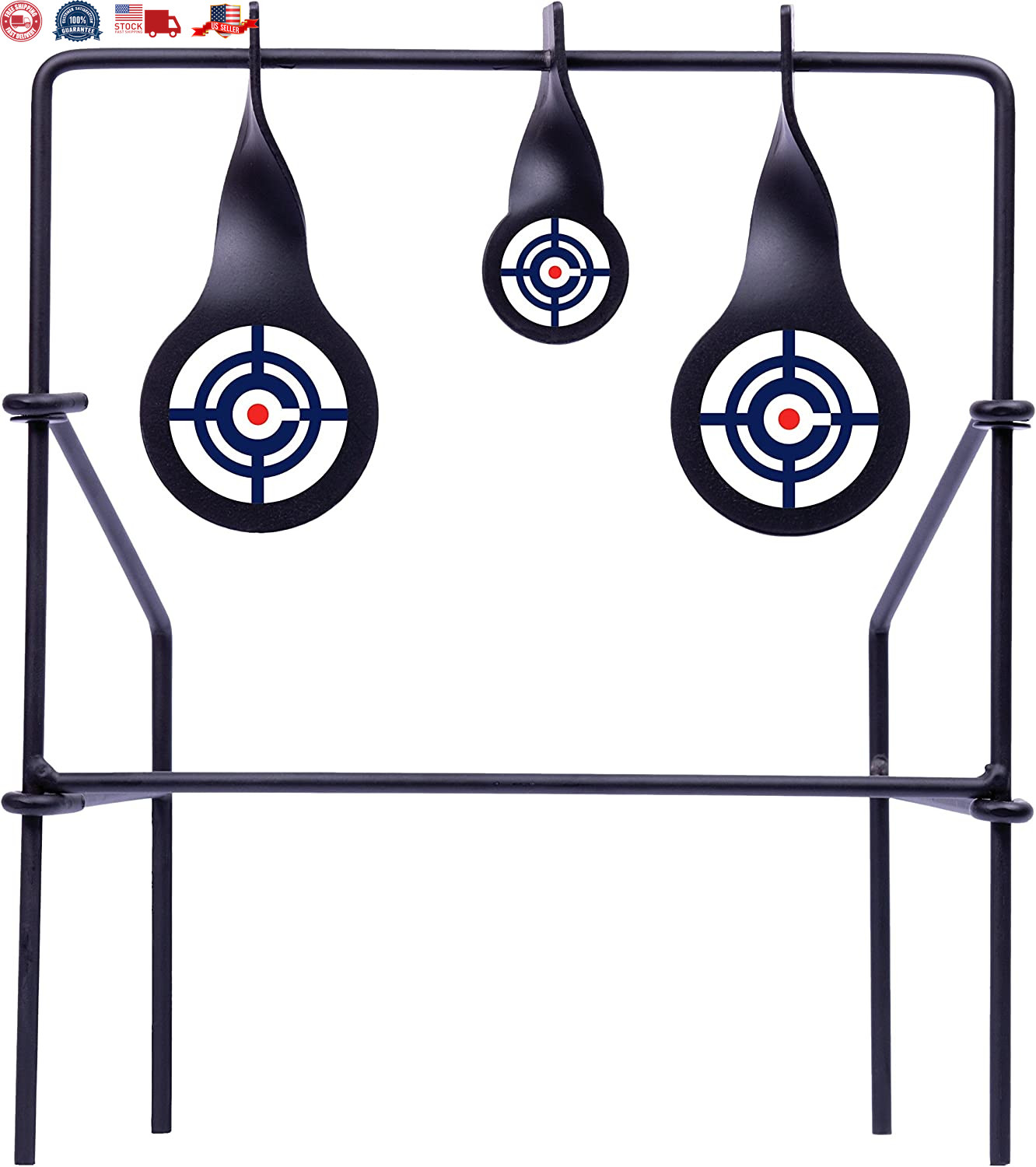 Metal Spinning Target for Air Rifles Durable All-Metal Frame Portable Black