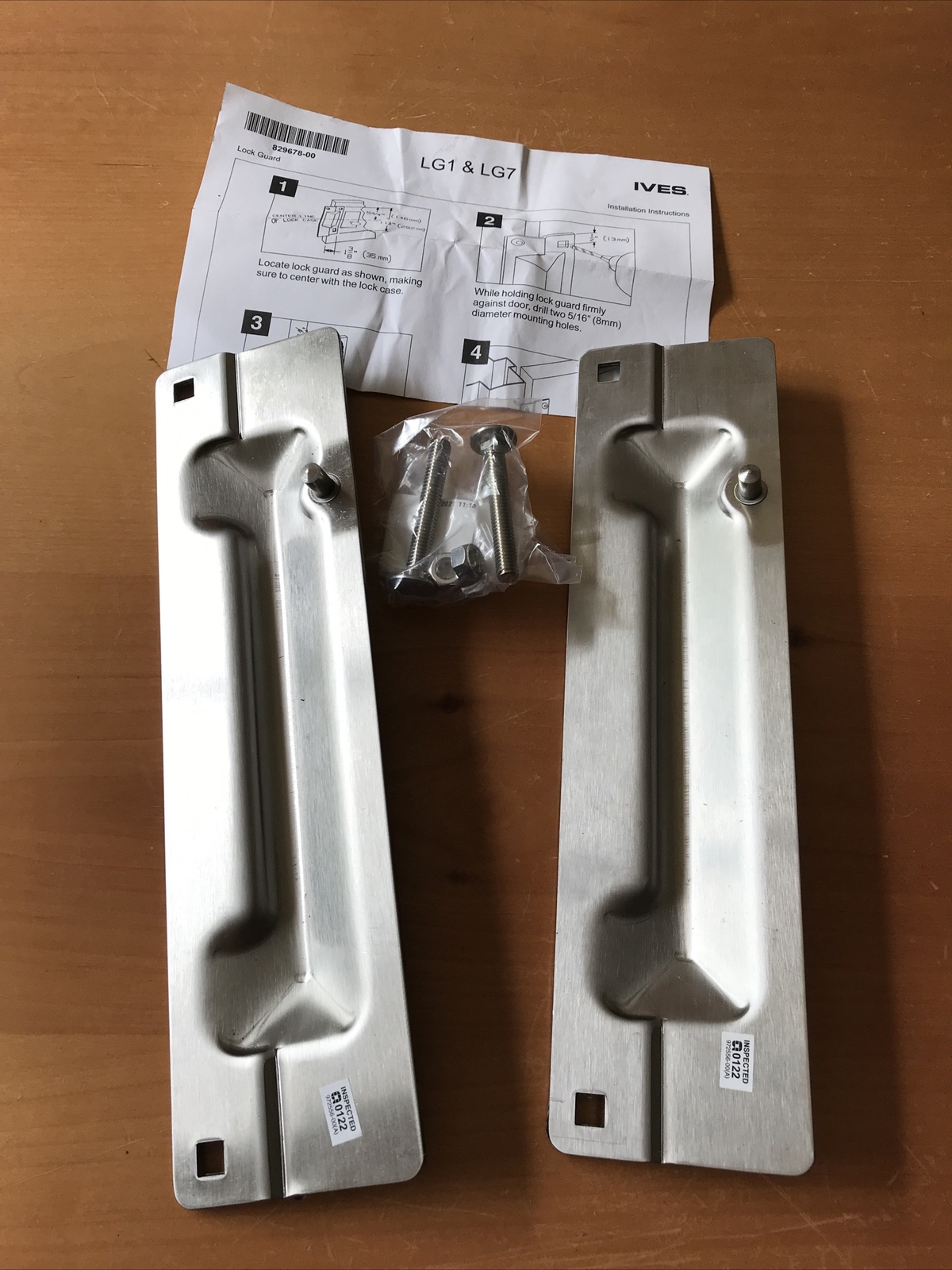 IVES LG1 Or LG7 Silver Door Plate - Set Of 2, NEW