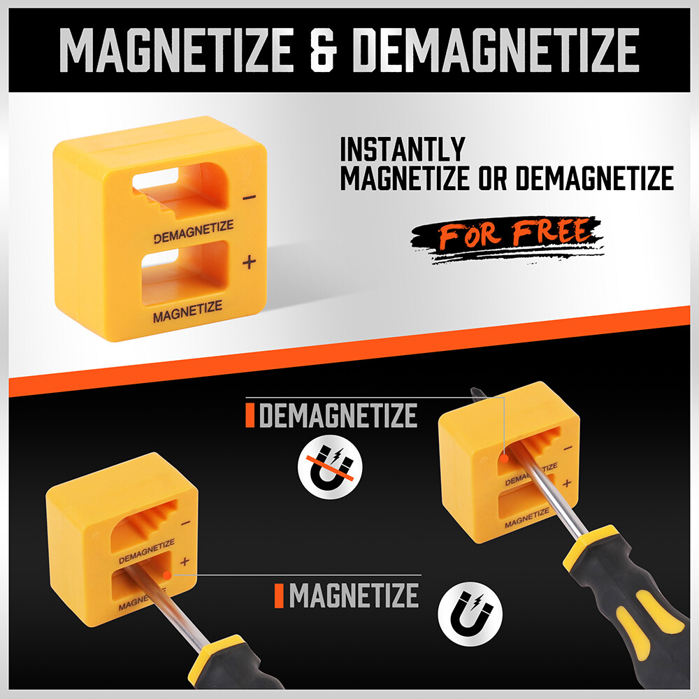 11-Pieces Magnetic Screwdriver Set 5 Phillips 5 Flat Head Tips Magnetizer Tool