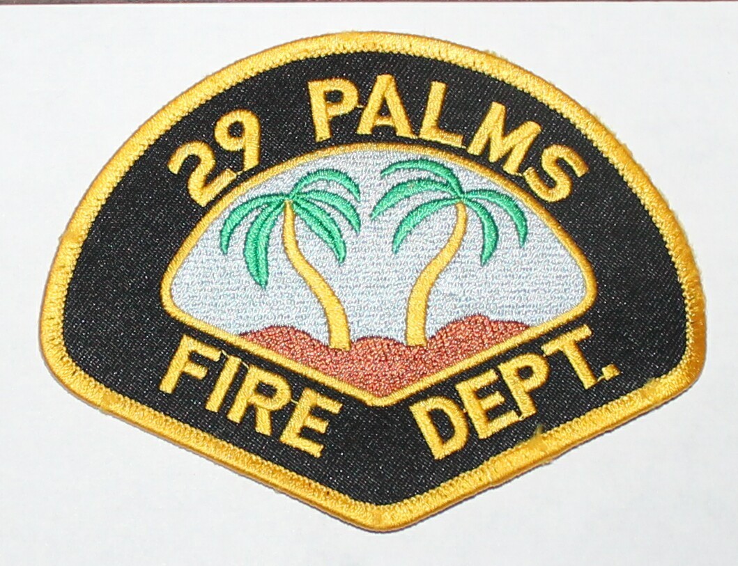 29 PALMS FIRE DEPT San Bernardino County California FD Used Worn on duty patch