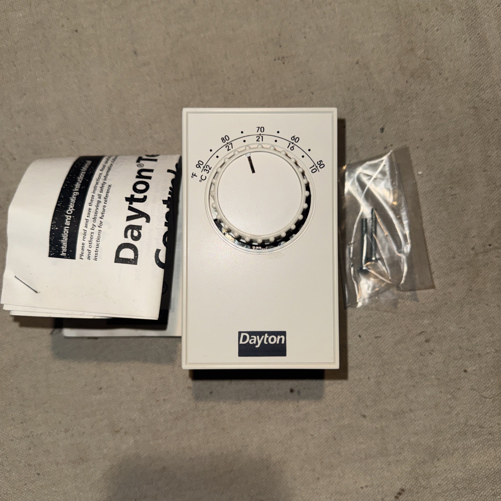 Dayton 6GVX8 Cooling Control 50-90 Degree F 120-277v Single Stage SPST