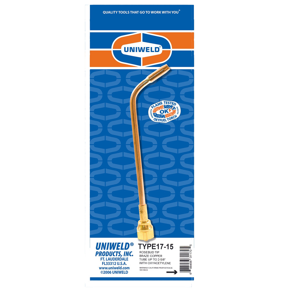 Uniweld TYPE17-15 Rosebud Heating Tip, Braze Copper Tube to 2-5/8″