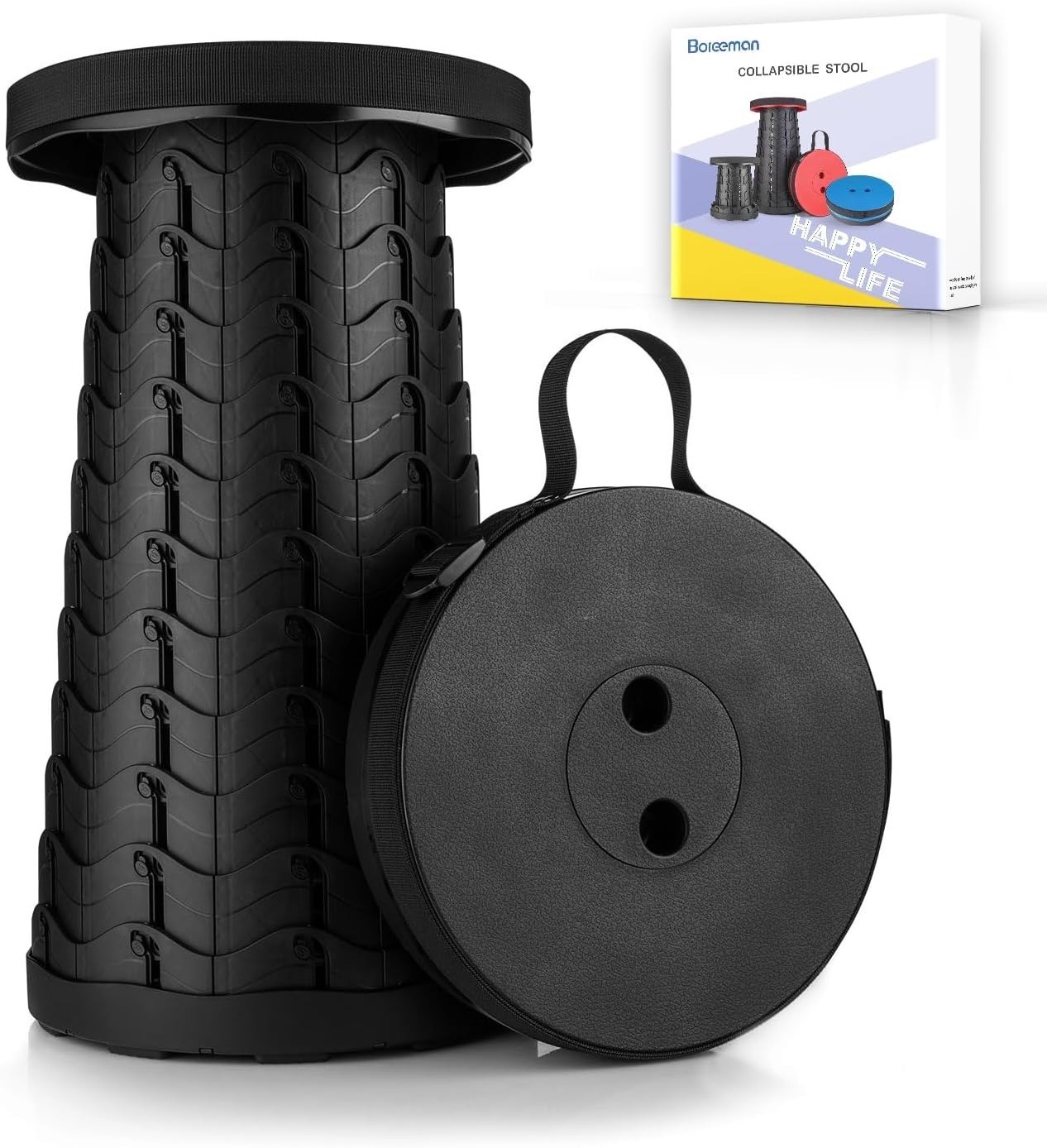 Boreeman Upgraded Folding Stool Lightweight Yet More Sturdy with Load Capacity 4