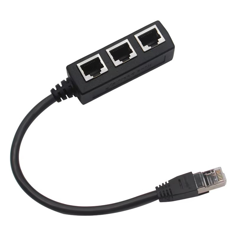 1 To 3 RJ45 Ethernet Splitter LAN Network Adapter Cable Port Connector Hub