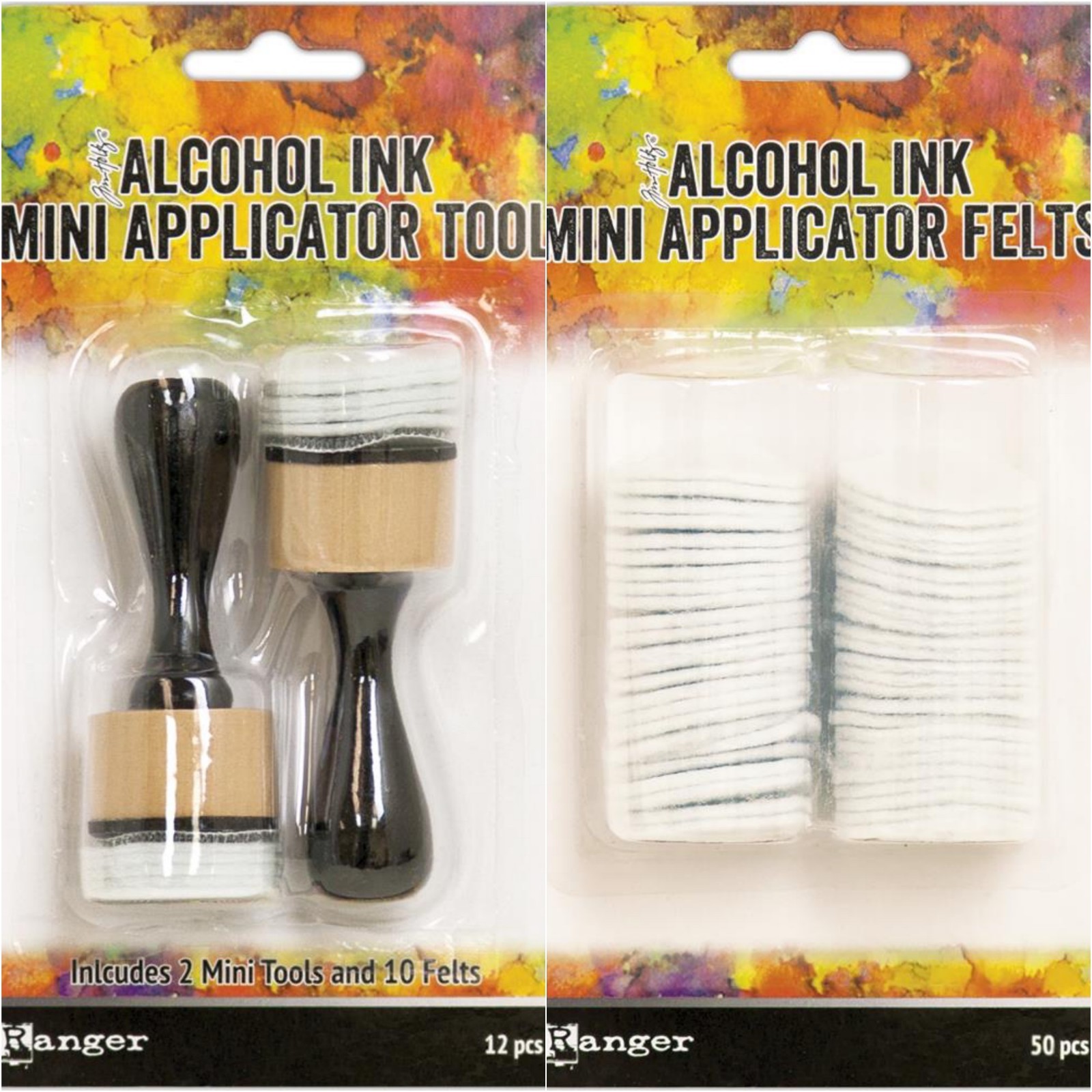 Tim Holtz Ranger Adirondack MINI ALCOHOL INK APPLICATOR TOOL + 50 FELT REFILLS