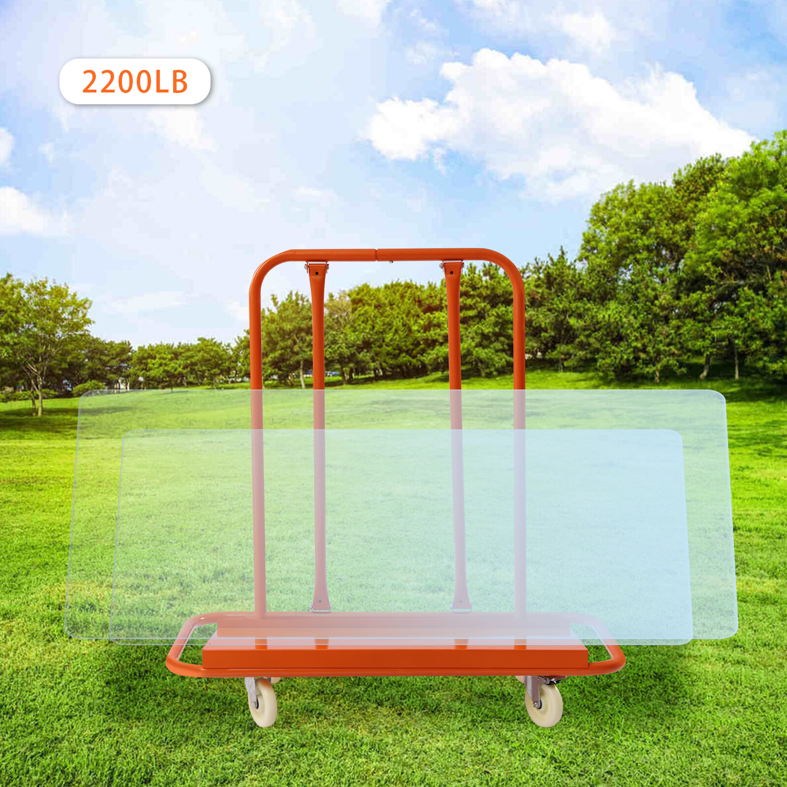 Drywall Sheet Cart Heavy Duty 2200lbs Panel Dolly Handling Glass Sheetrock Sheet