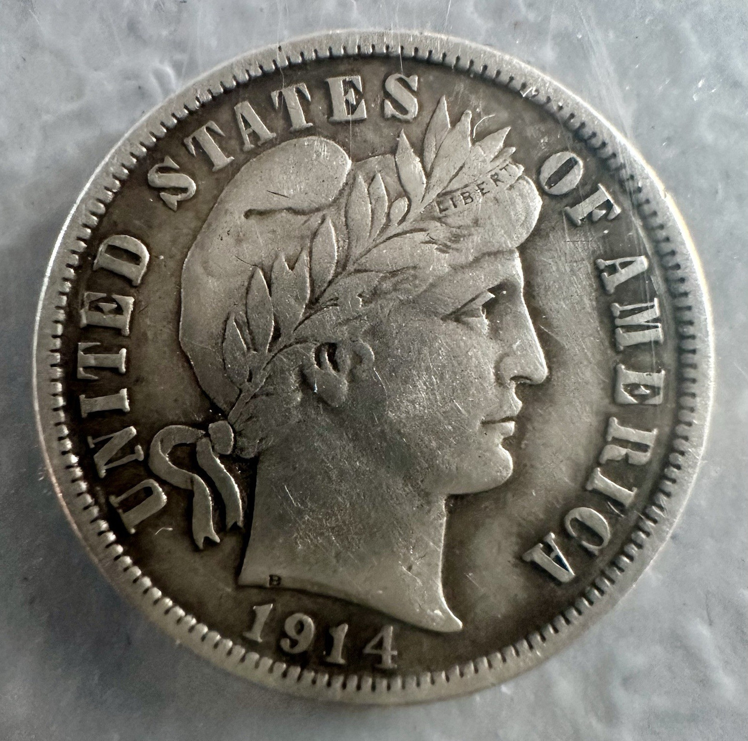1914-D Barber Dime 10C Silver 0.900 Fineness Business Strike Denver