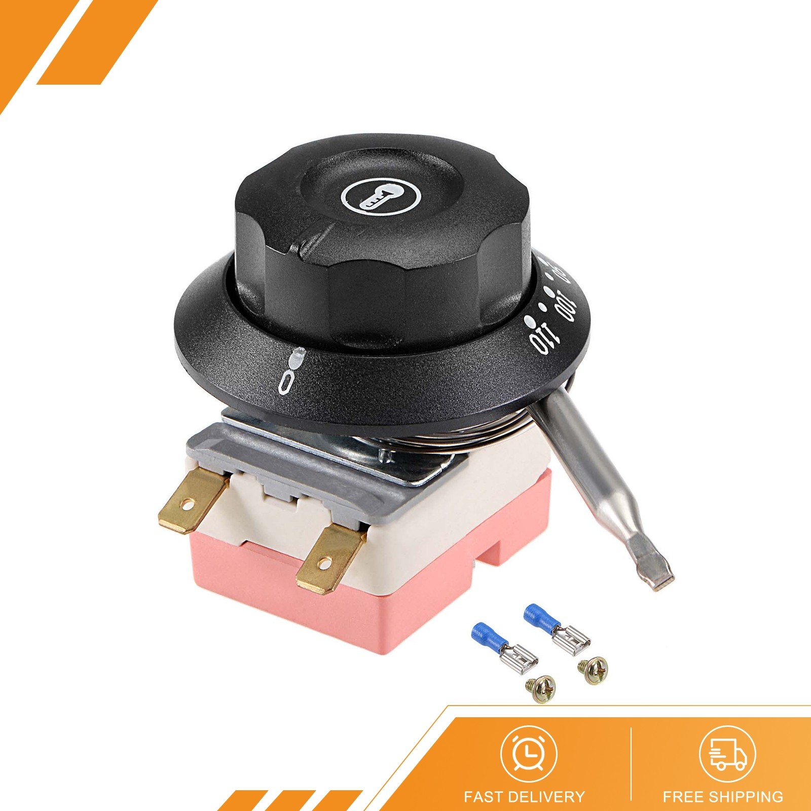 NC 250V 16A 110C Temperature Control Switch Thermostat 0.7m Screws Crimp