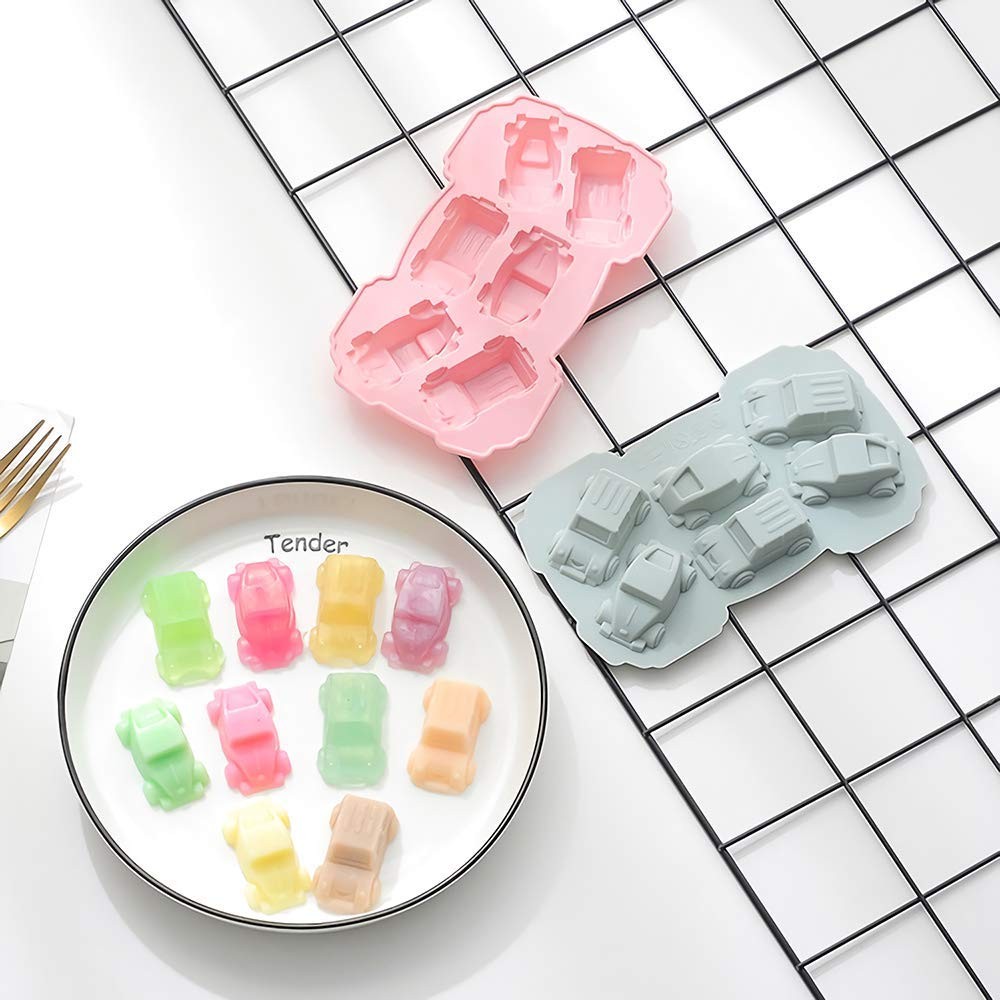 3Pcs Car Silicone Ice Cube Trays Auto Chocolate Molds Jello Random