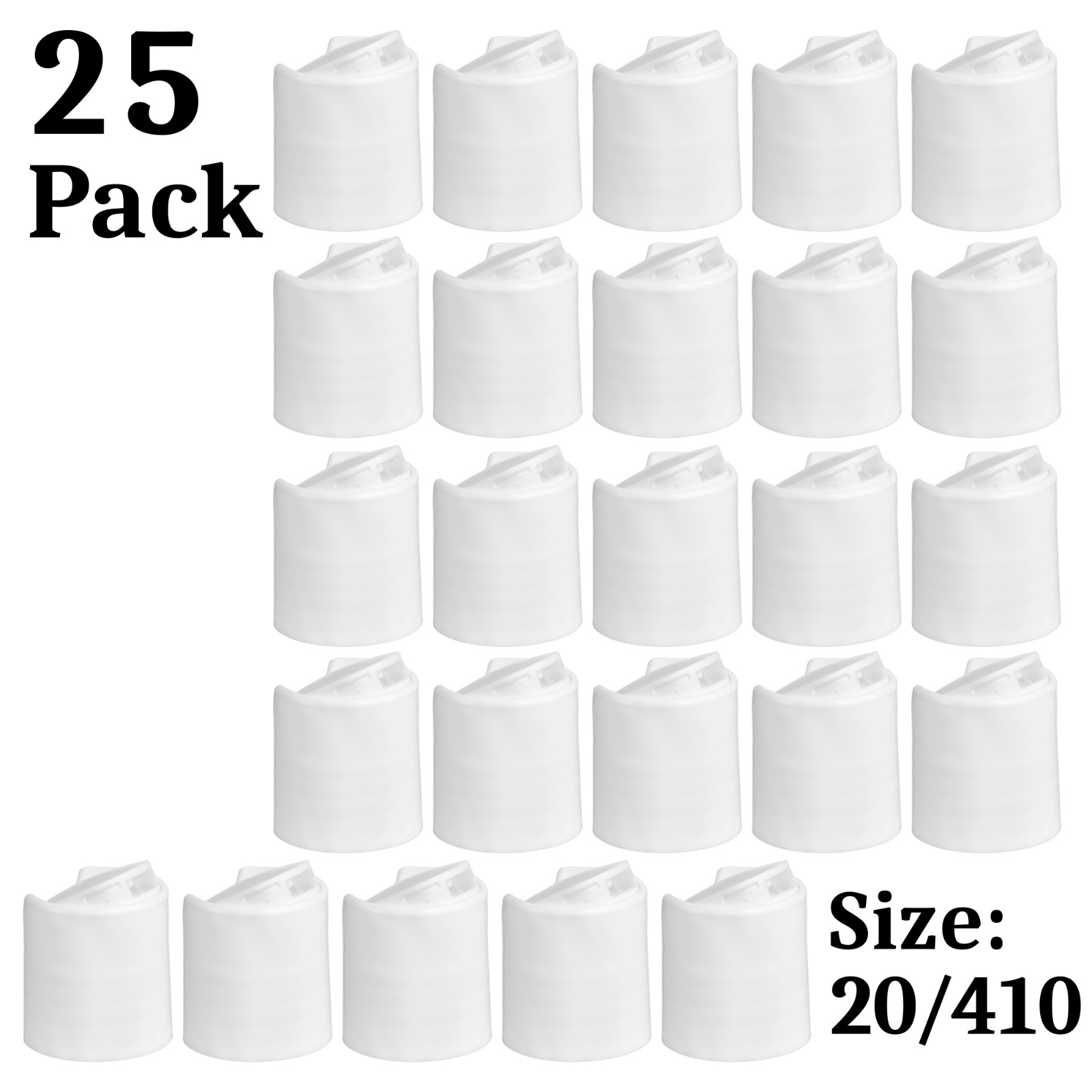 20/410 Caps White Disc Top Caps | Pack of 25 | US Supply, Fast Shipping | 20-410