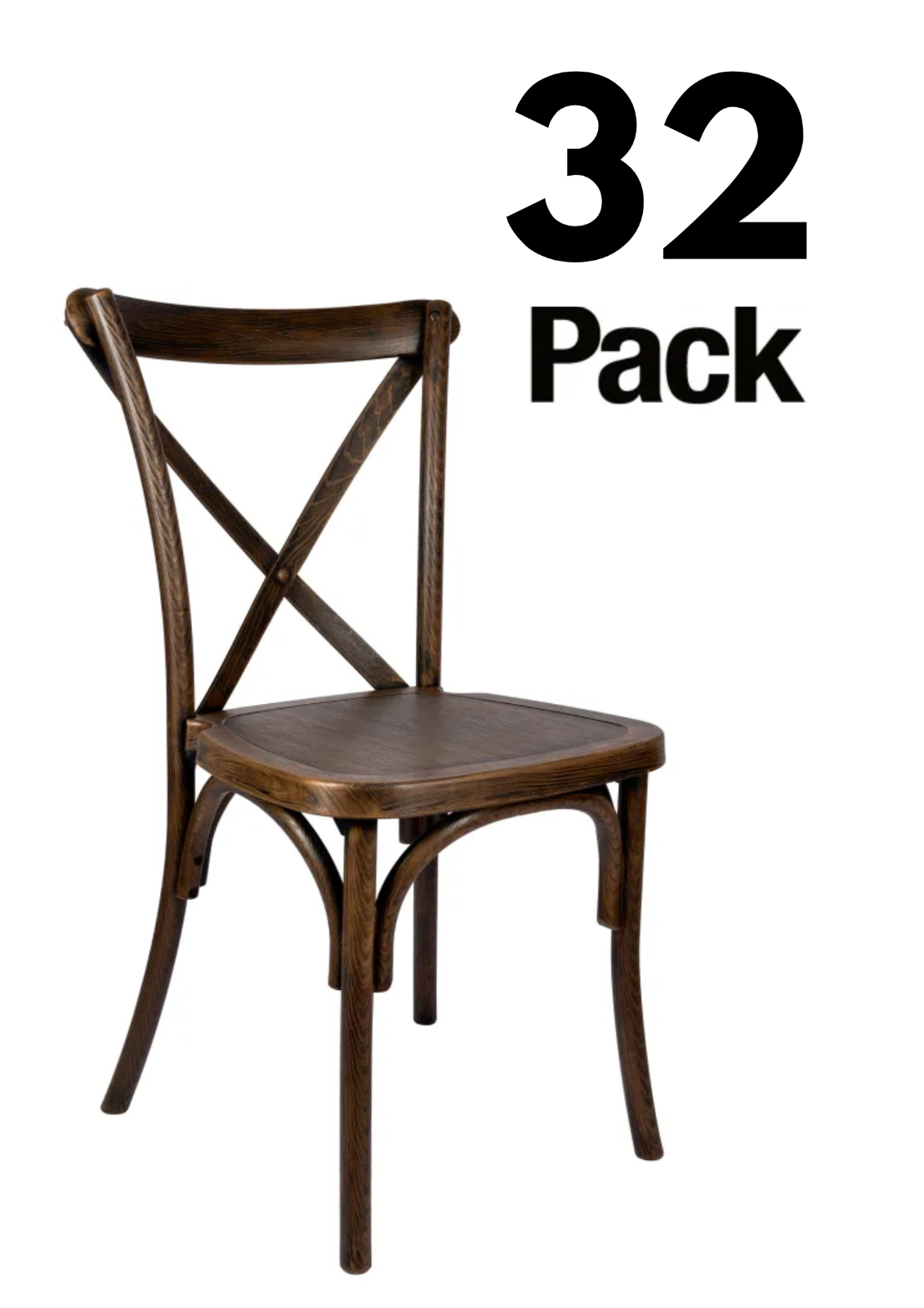Wood Cross Back Chair by Chivari, 32 Pack by Chivari