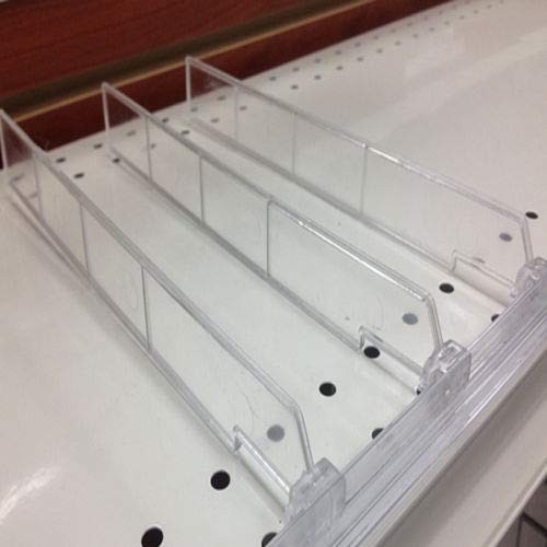 Universal Shelf Lip & Adjustable Depth Divider Kit, [1] 48" L Adhesive Front ...
