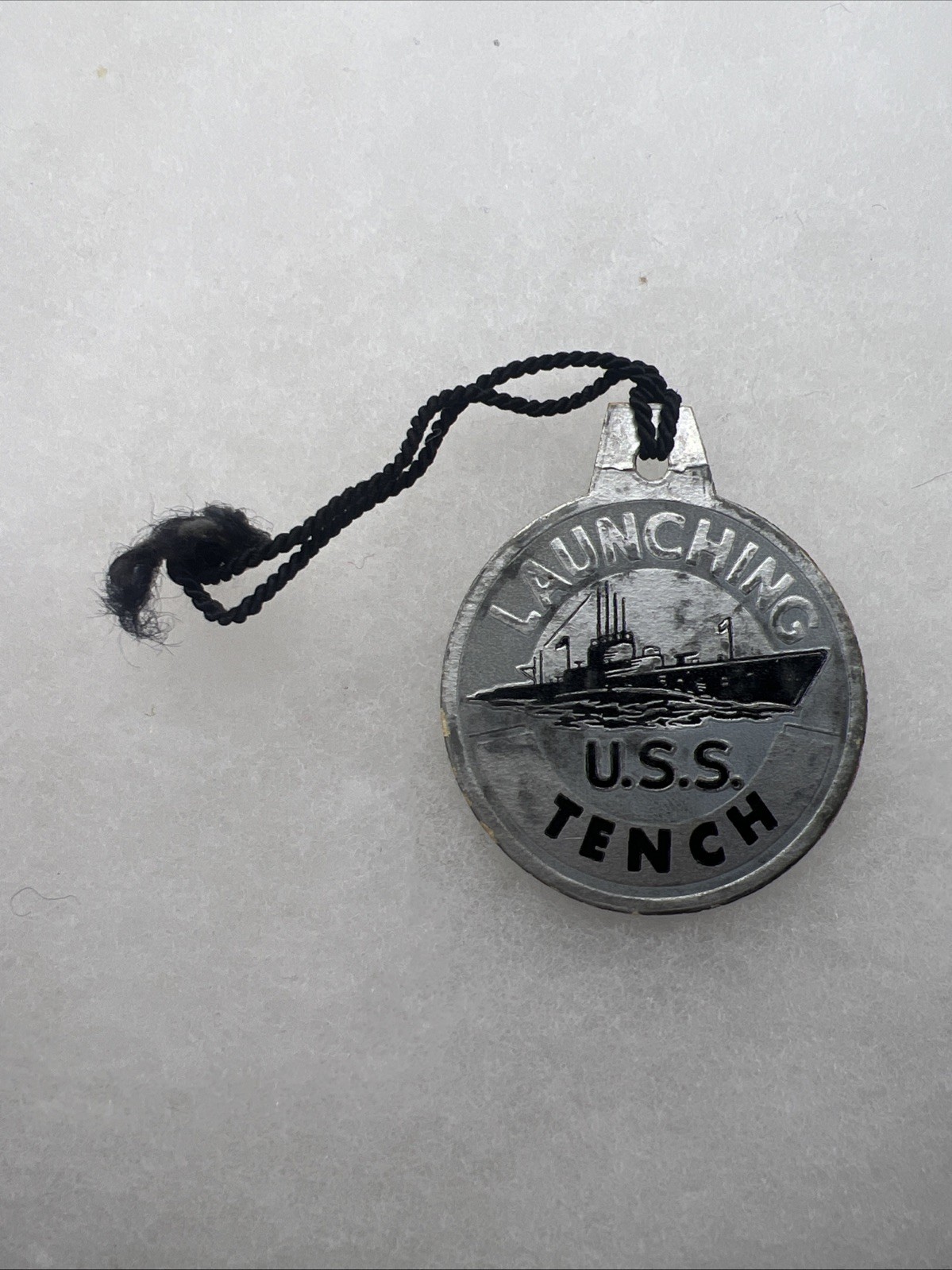 WW2 US Navy USS Tench Launching Tag (GG415
