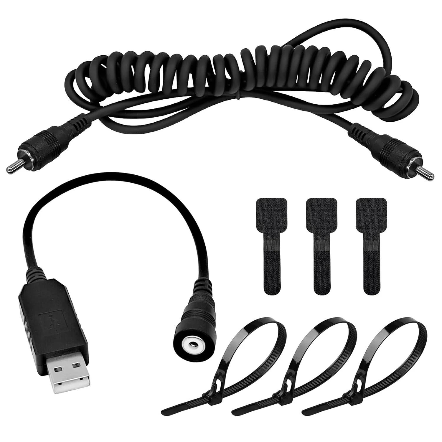 USB Port Snowmobile Heated Helmet Connector, 12v USB RCA Plug Heated Cord
